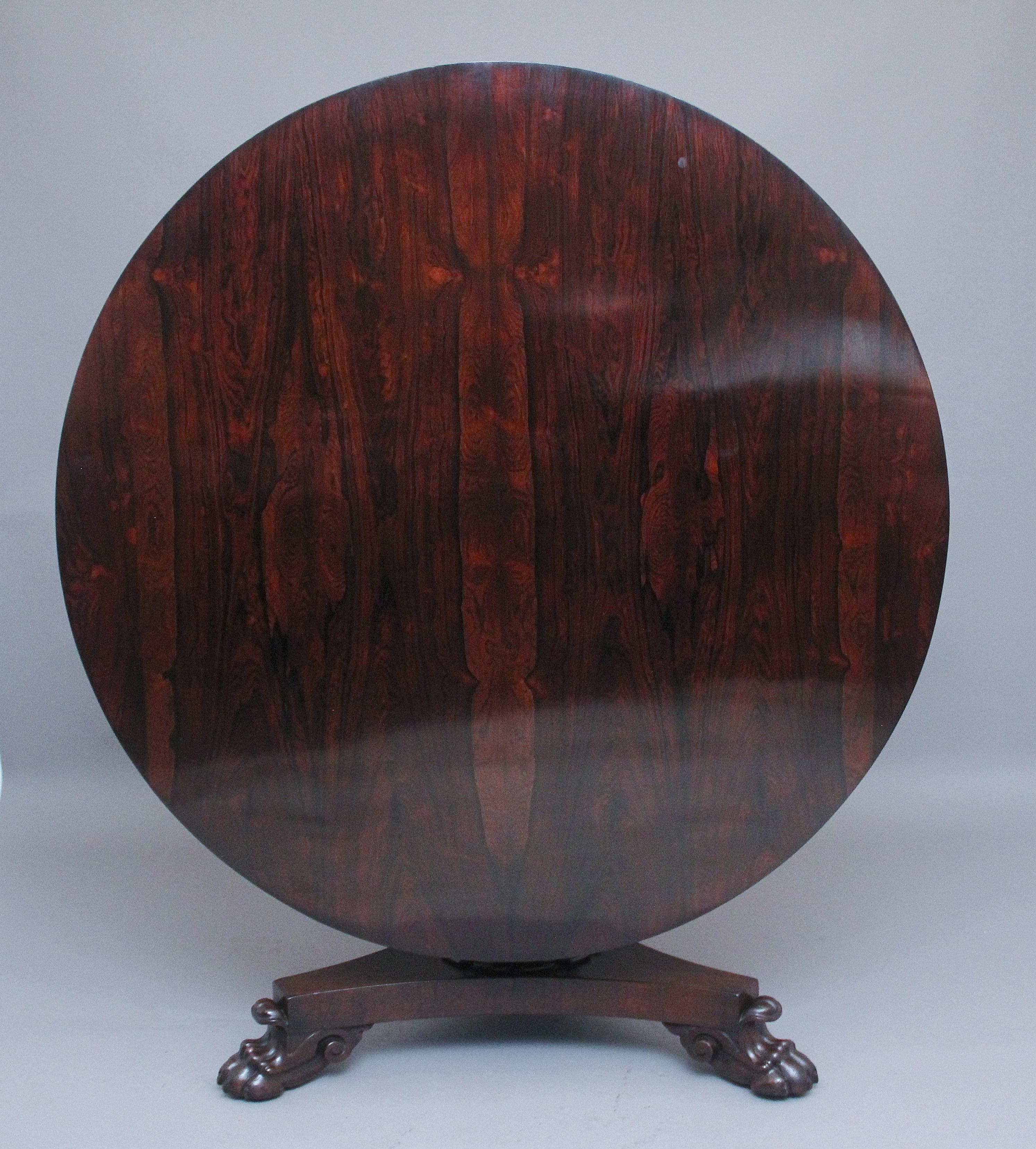 Early 19th Century rosewood breakfast table In Good Condition For Sale In Martlesham, GB