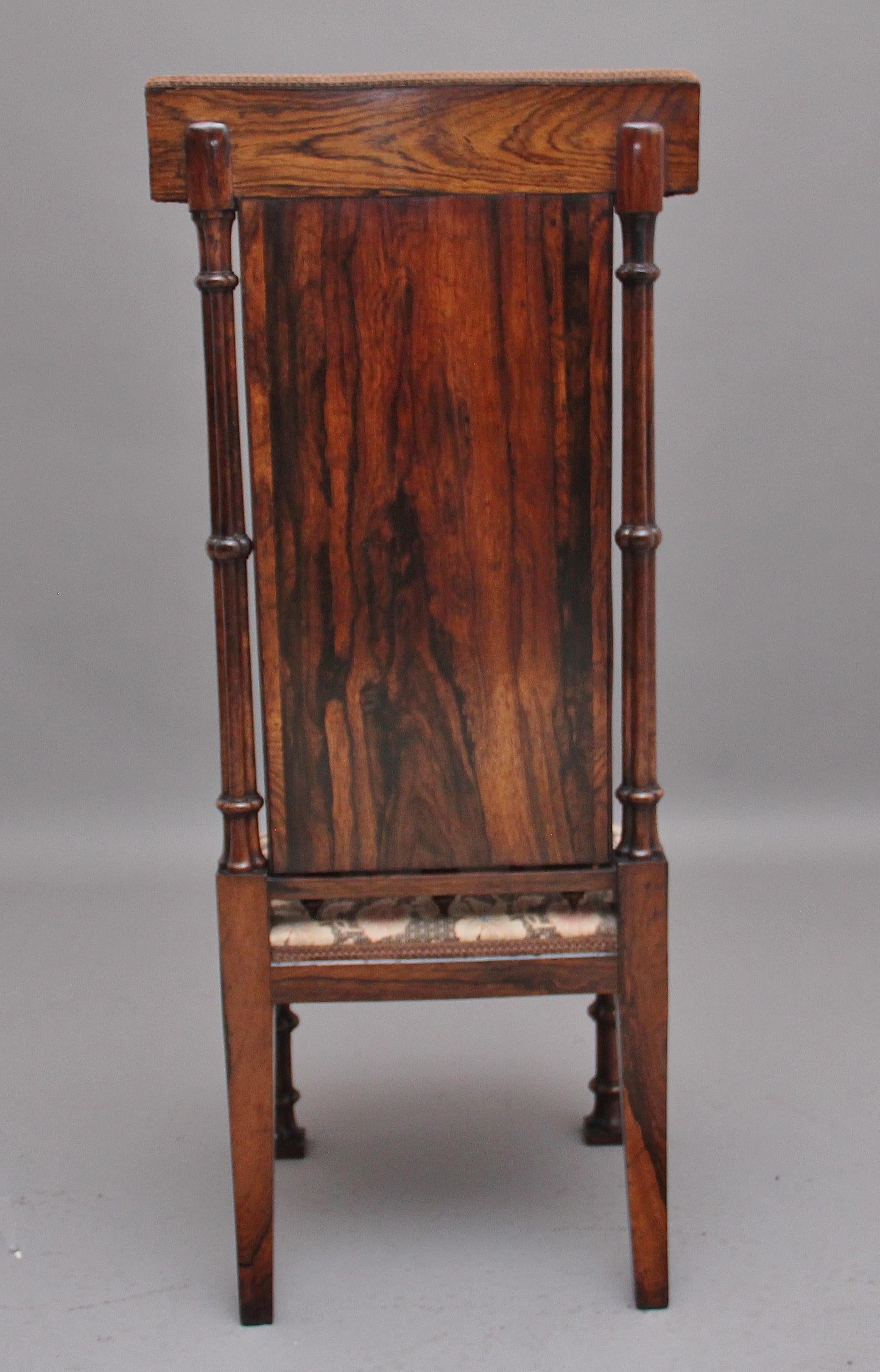 Regency Early 19th Century Rosewood Chair in the Gothic Style For Sale