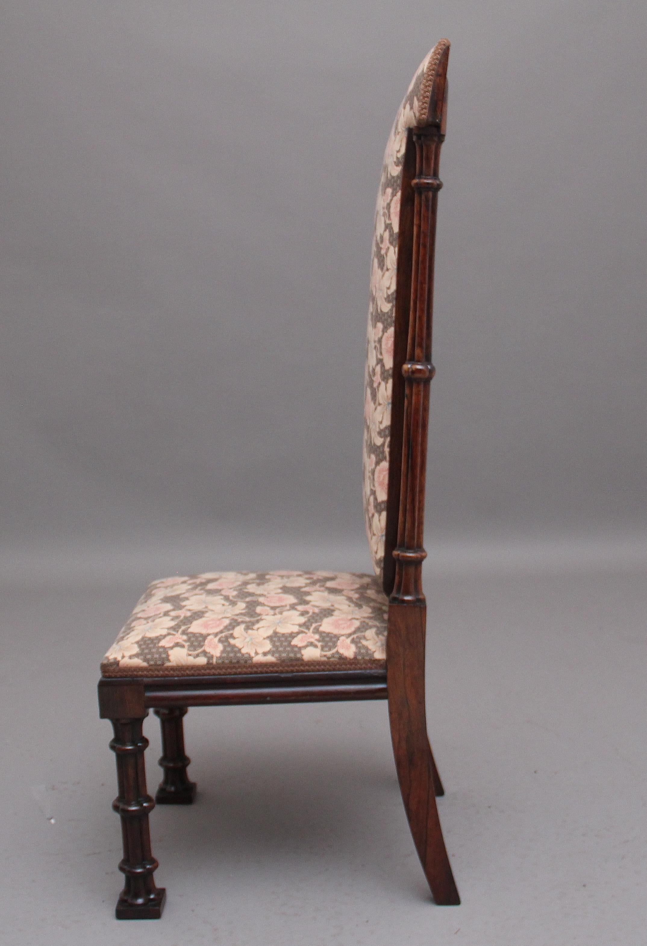 British Early 19th Century Rosewood Chair in the Gothic Style For Sale