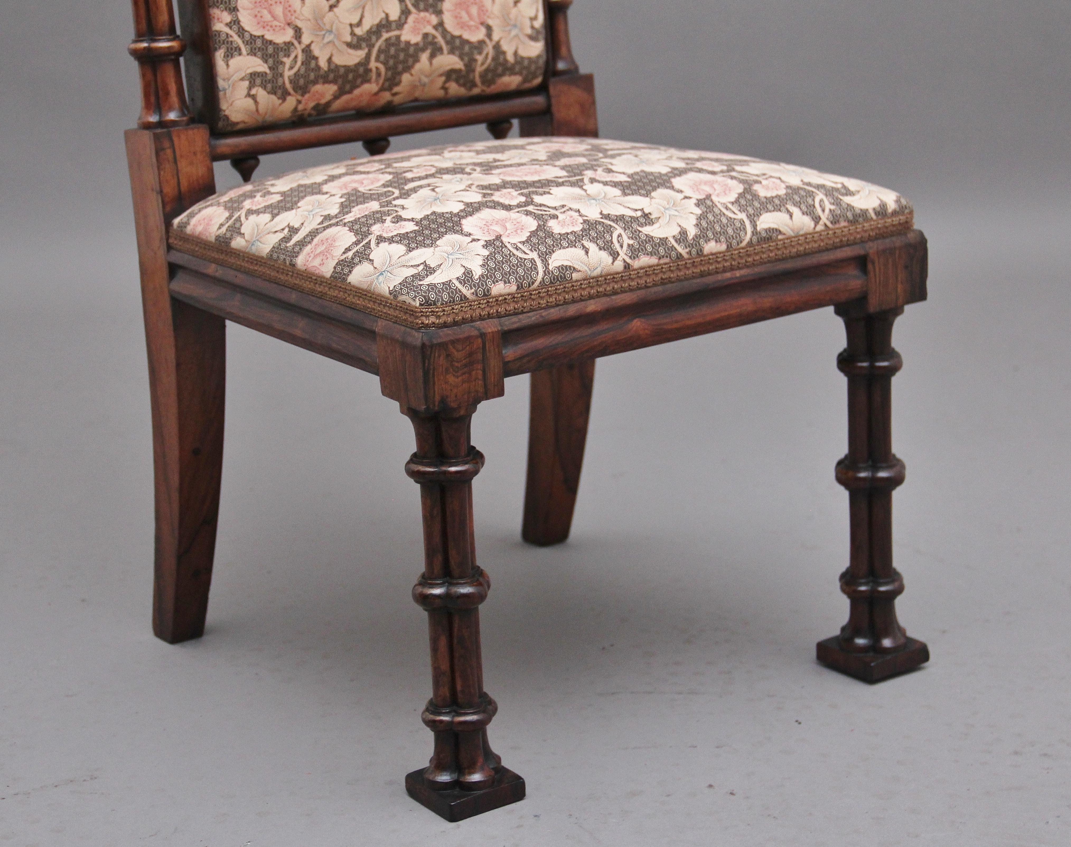 Early 19th Century Rosewood Chair in the Gothic Style For Sale 1