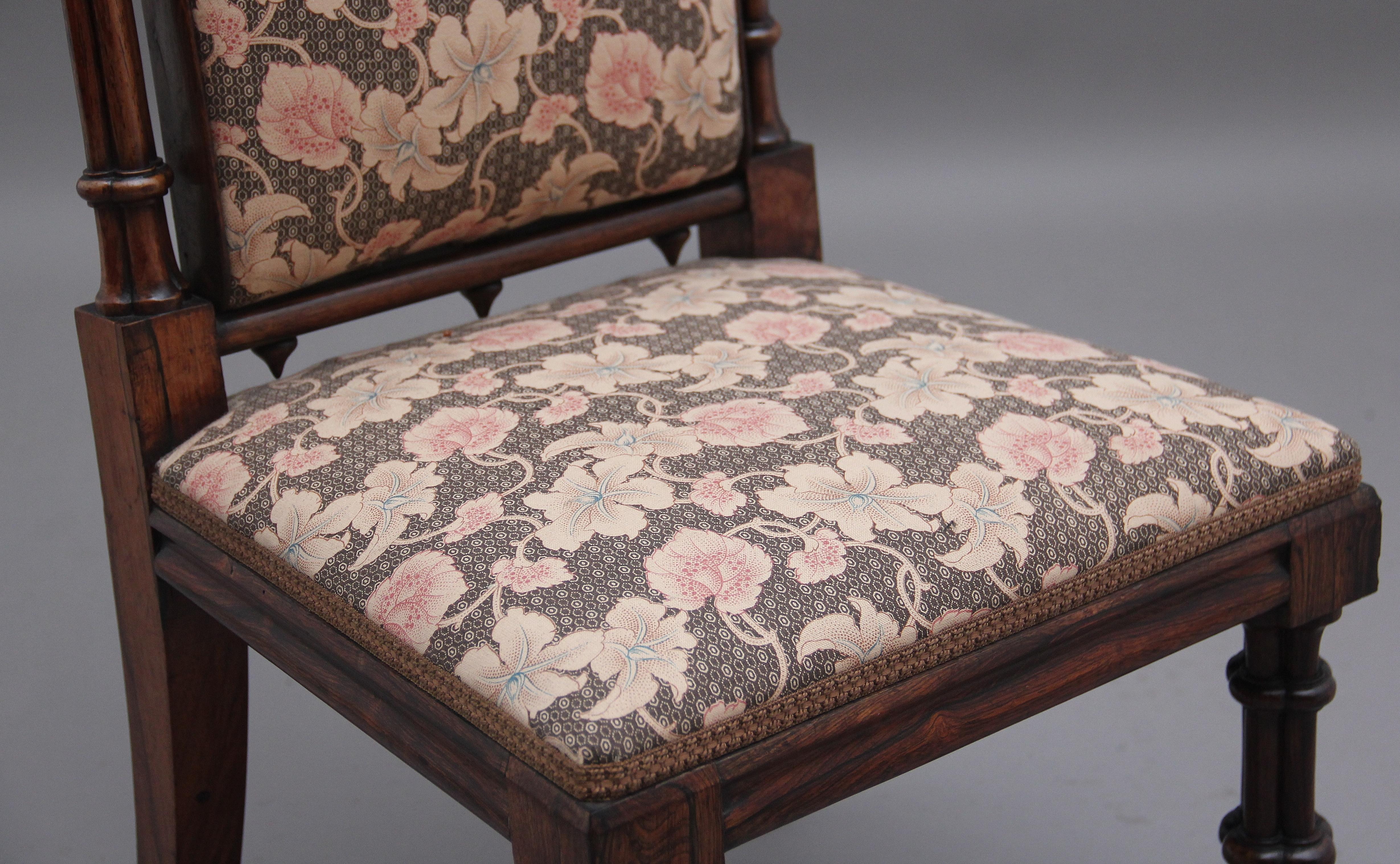 Early 19th Century Rosewood Chair in the Gothic Style For Sale 2