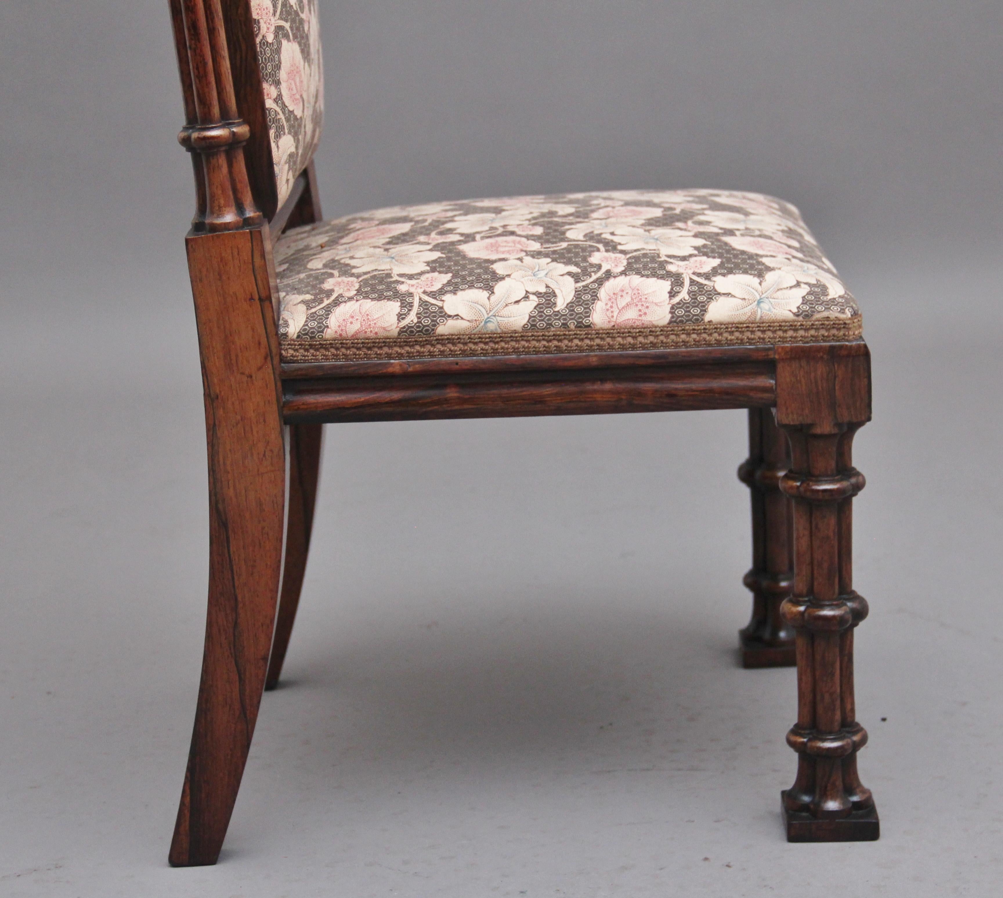 Early 19th Century Rosewood Chair in the Gothic Style For Sale 3