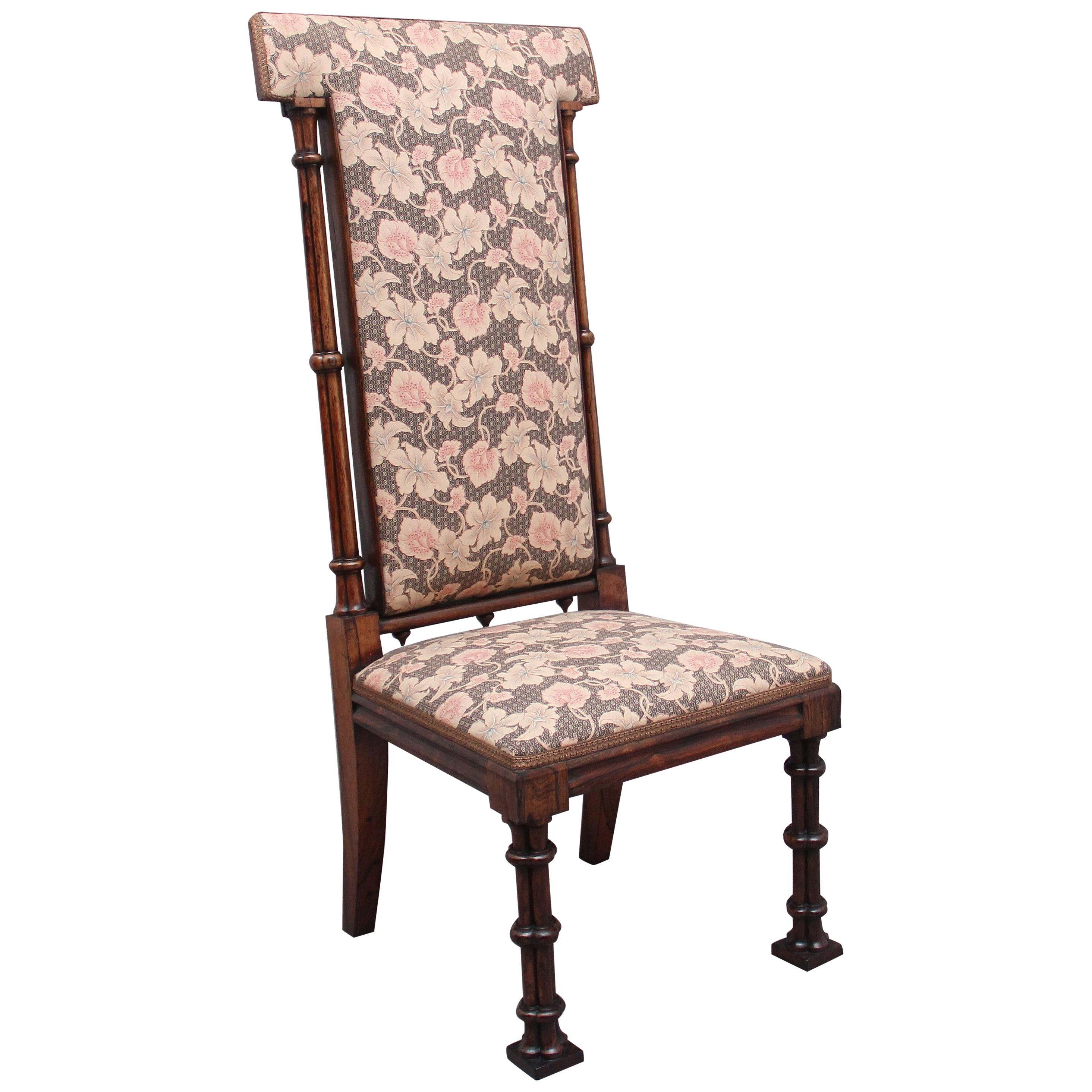 Early 19th Century Rosewood Chair in the Gothic Style For Sale
