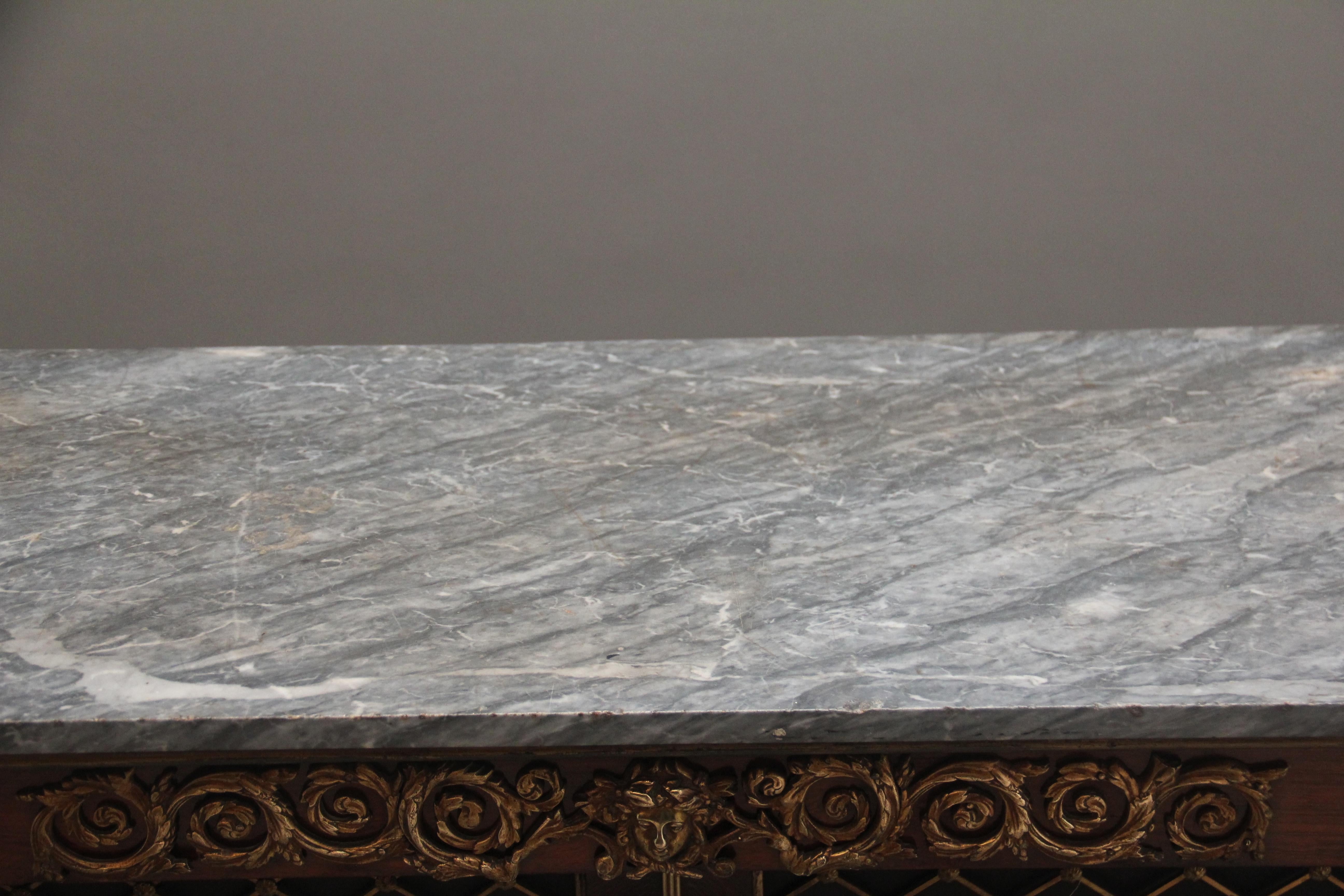 Early 19th Century rosewood, gilt and marble top cabinet For Sale 7