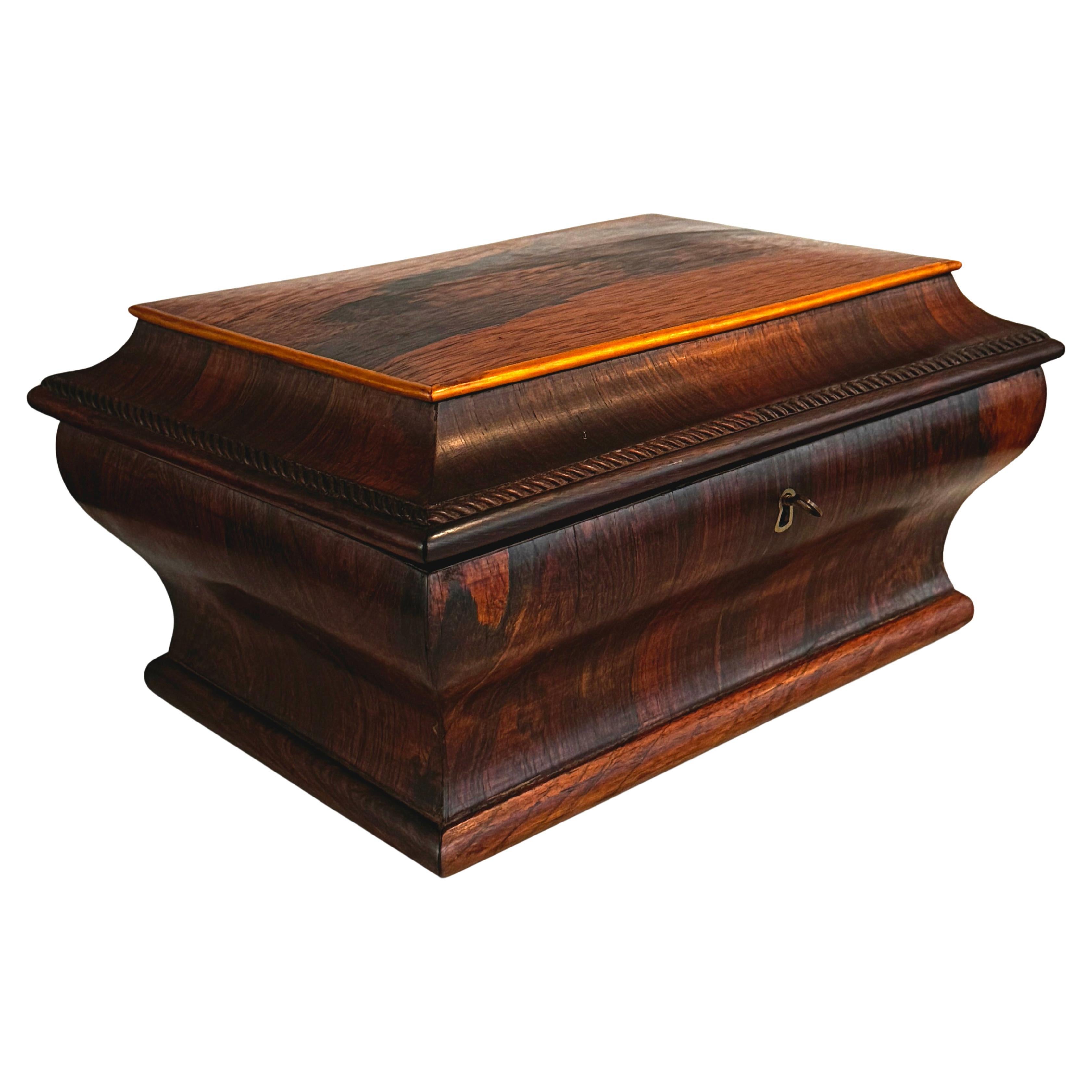 Early 19th Century Rosewood Sarcophagus Form Sewing Box