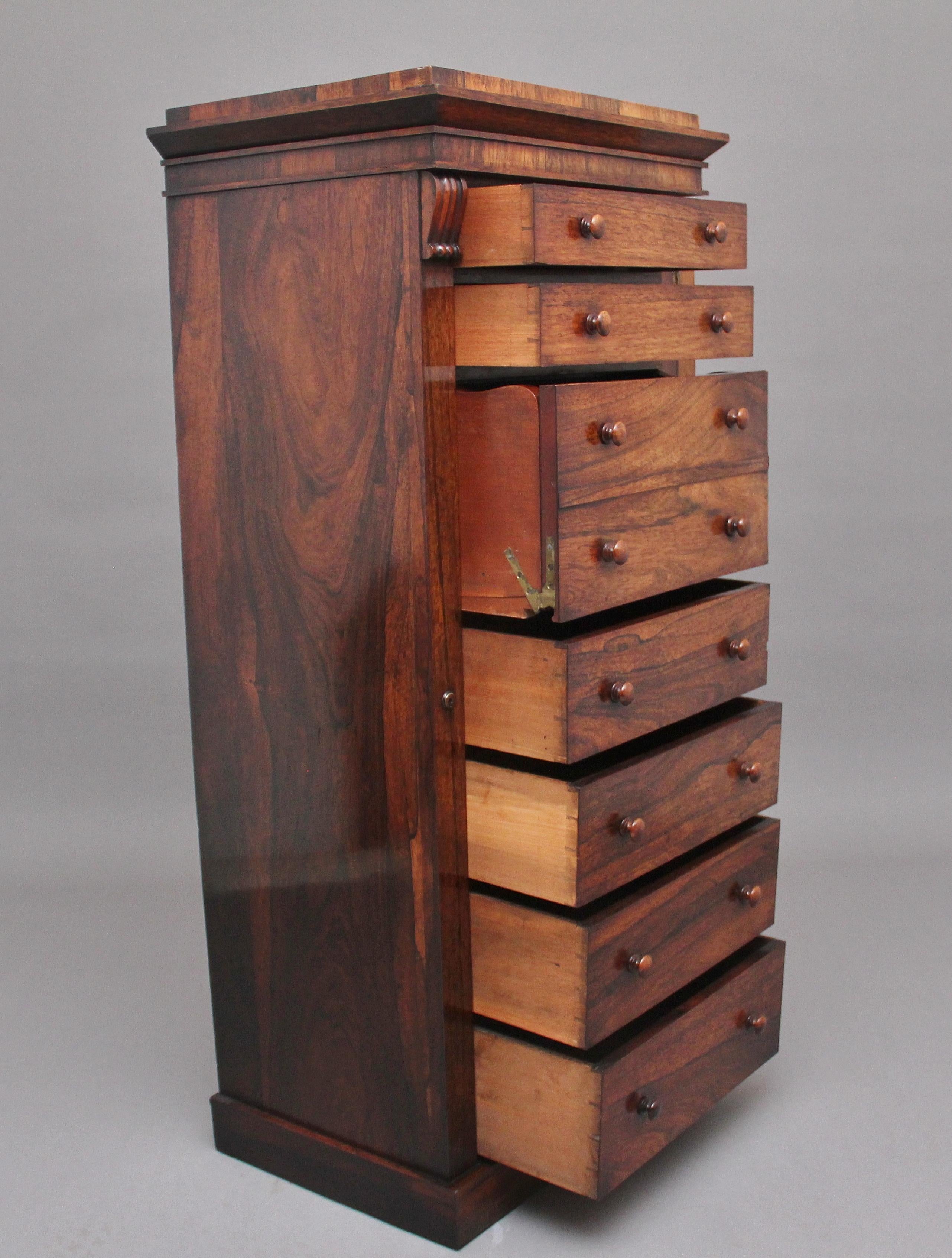 British Early 19th Century Rosewood Wellington Chest