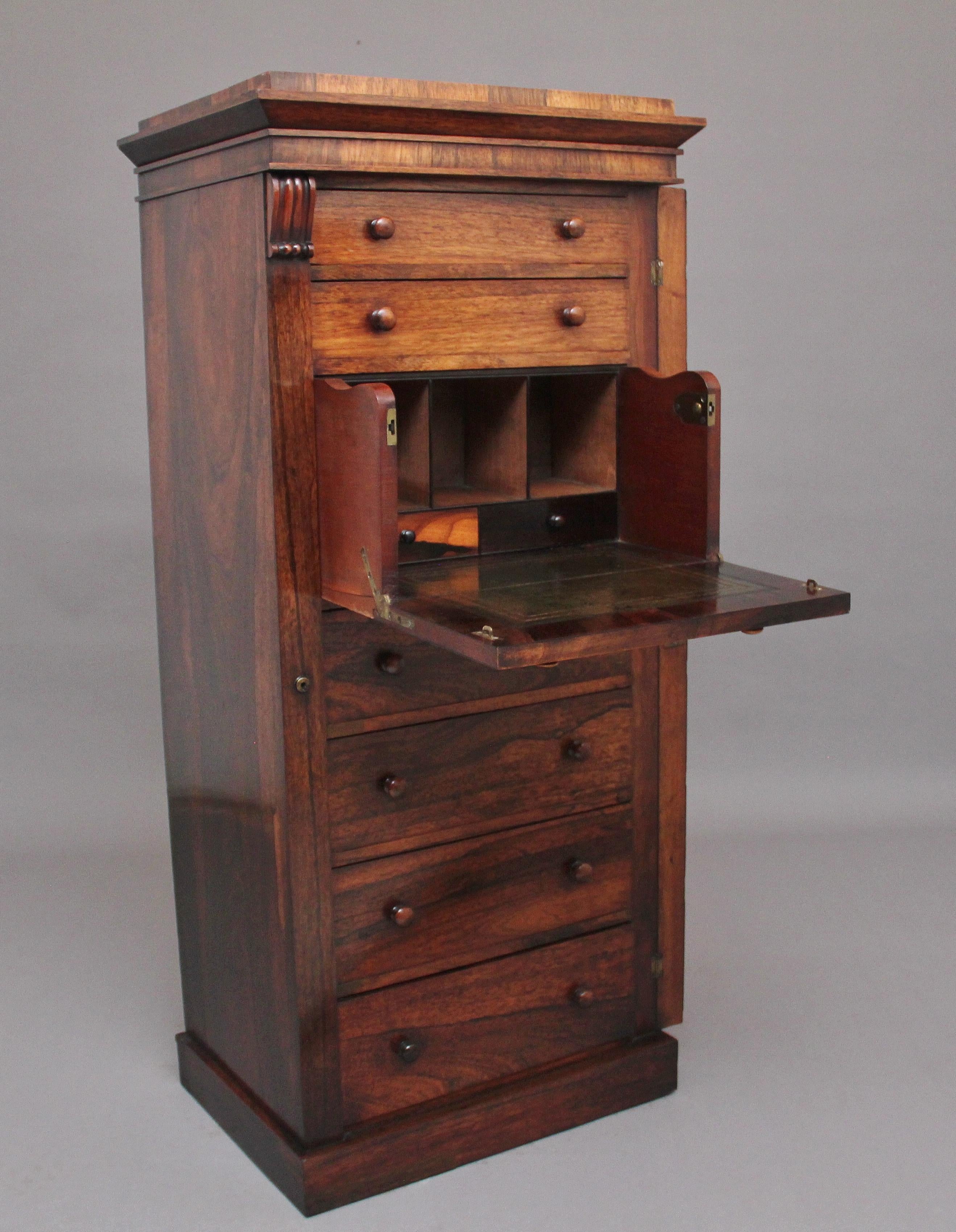 Early 19th Century Rosewood Wellington Chest In Good Condition In Martlesham, GB