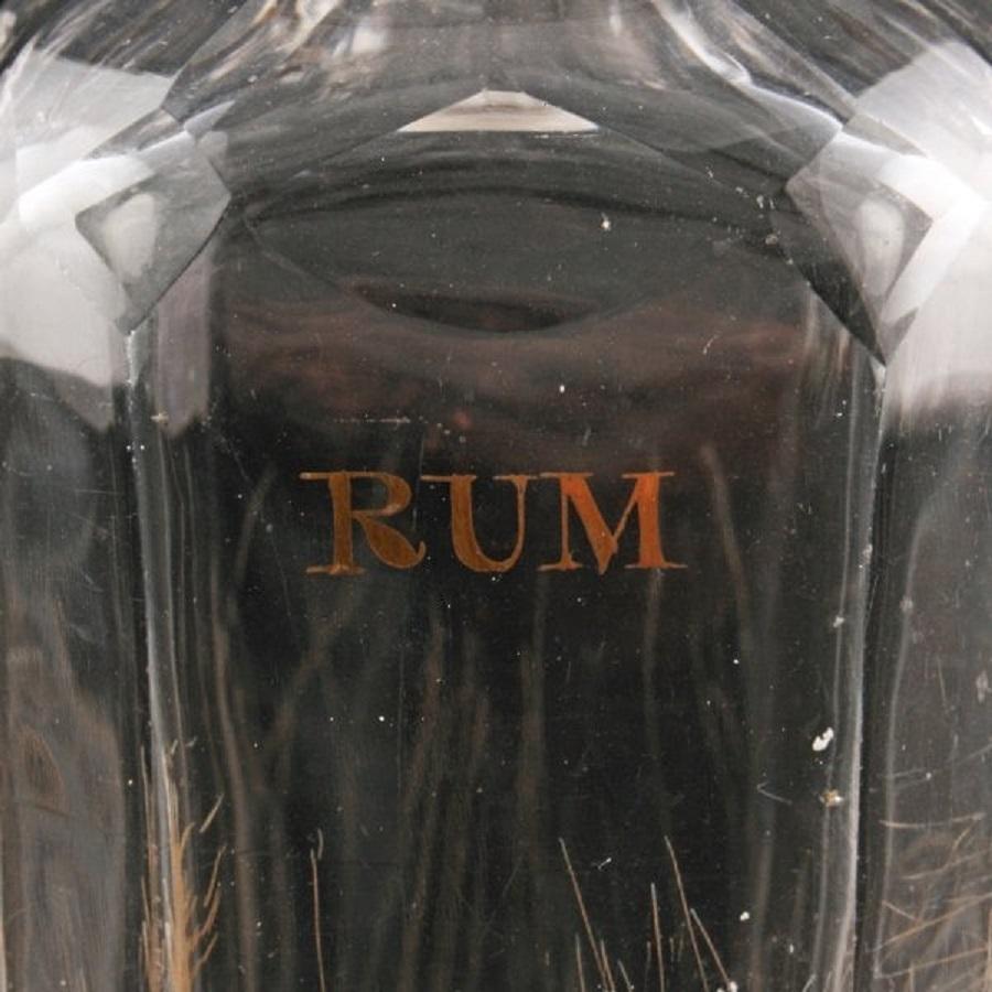 European Early 19th Century Rum Decanter, 19th Century For Sale