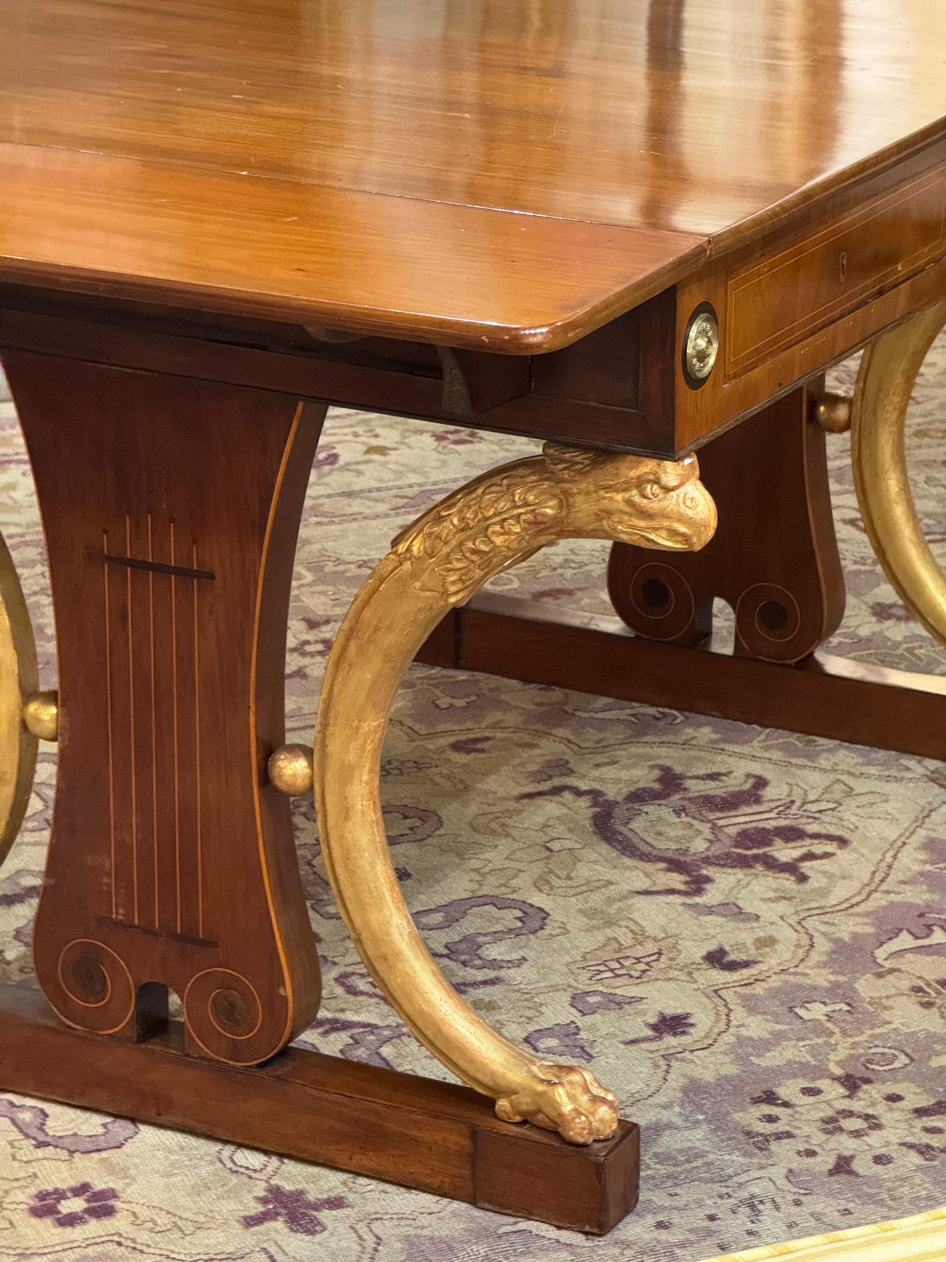Early 19th Century Russian Mahogany and Parcel-Gilt Sofa Table For Sale 8
