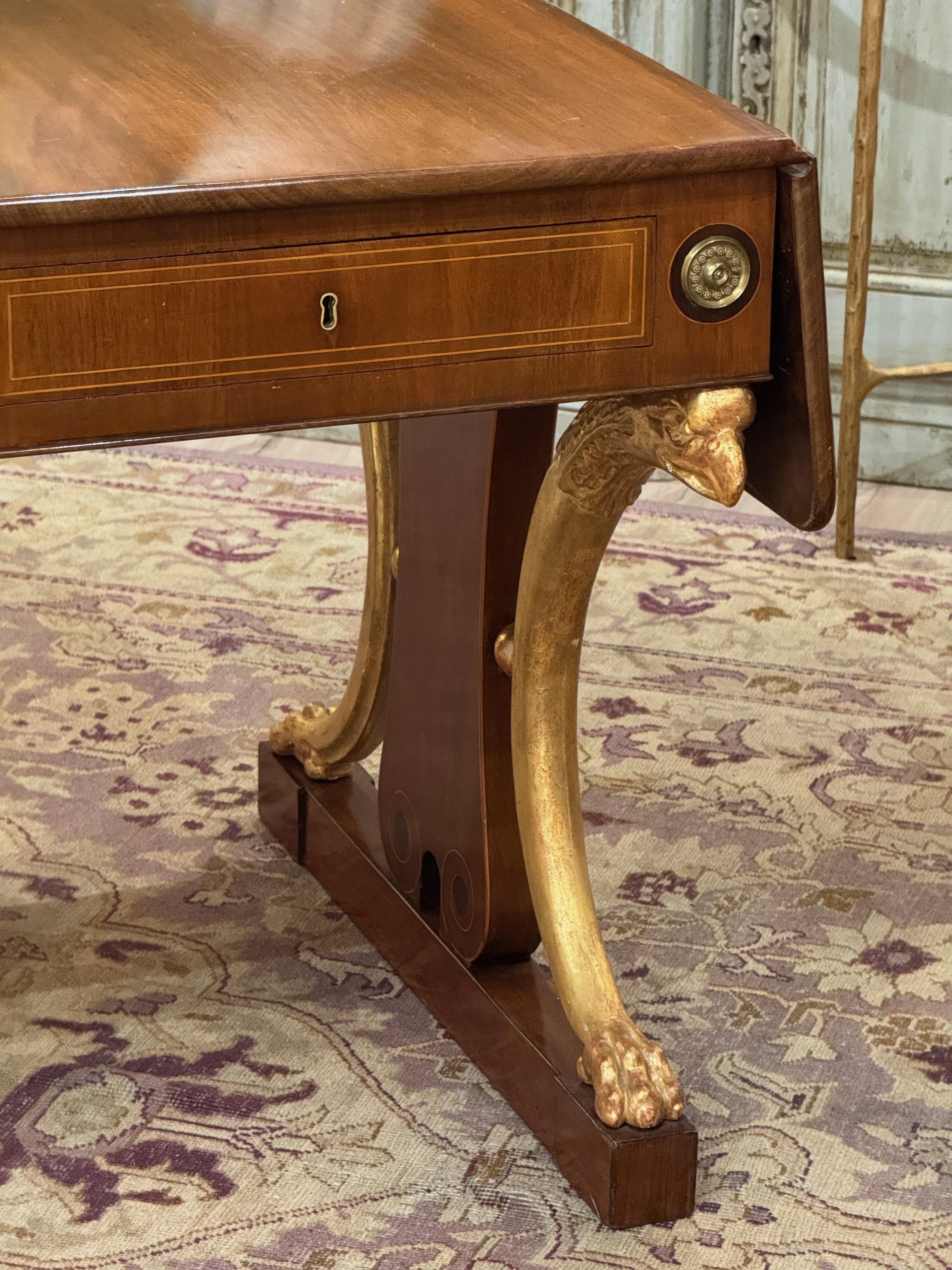 Early 19th Century Russian Mahogany and Parcel-Gilt Sofa Table For Sale 2