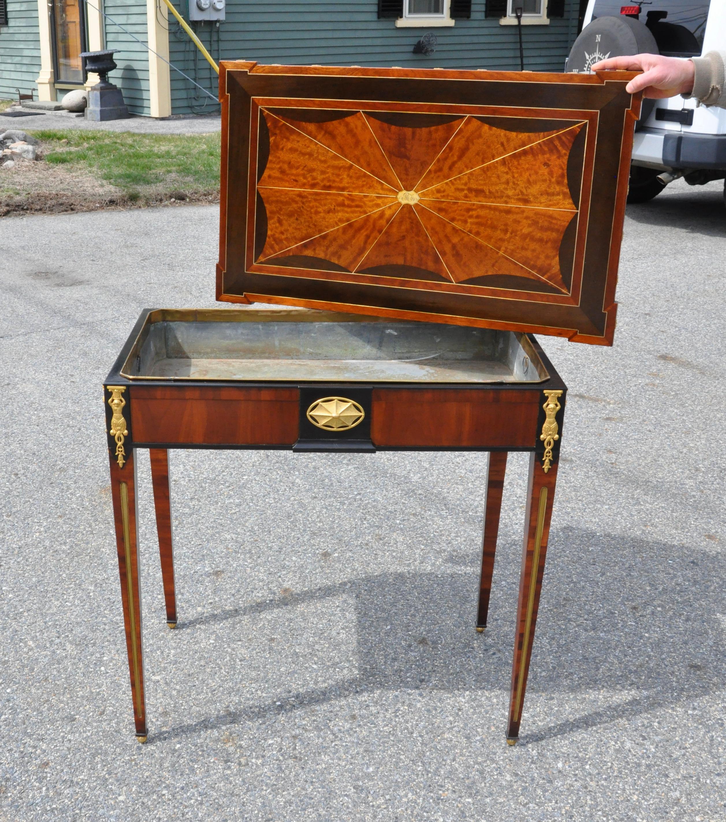 Brass Early 19th Century Russian Neoclassical Table by Heinrich Gambs For Sale