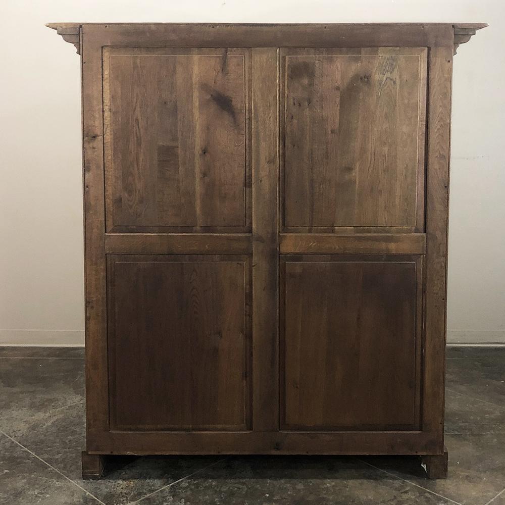 Early 19th Century Rustic Dutch Stripped Hand-Carved Oak Armoire 8