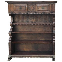 Early 19th Century Rustic Dutch Vaisselier, Cabinet, Bookcase