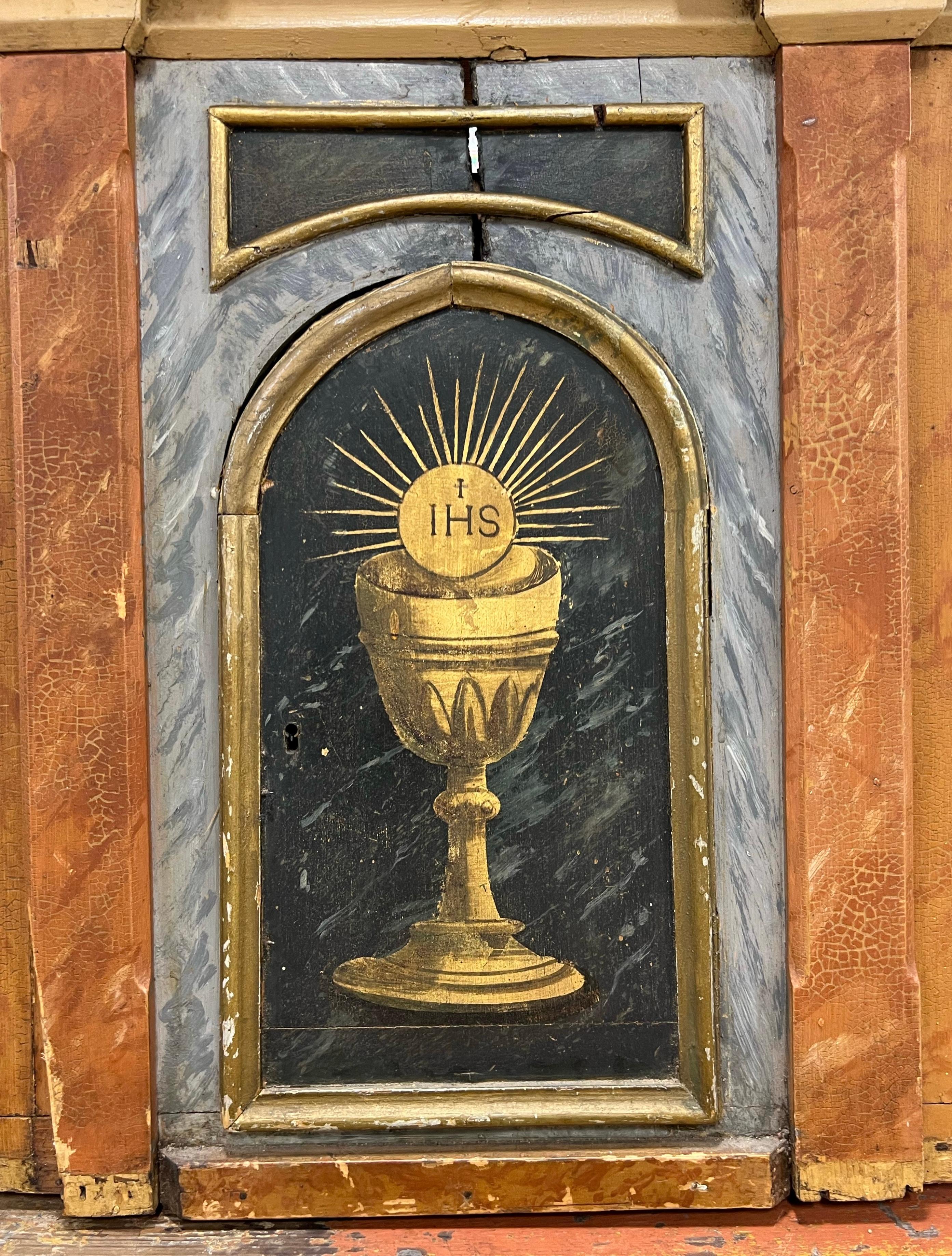 Néo-baroque Boîte de reliquaire catholique française rustique du début du XIXe siècle en vente