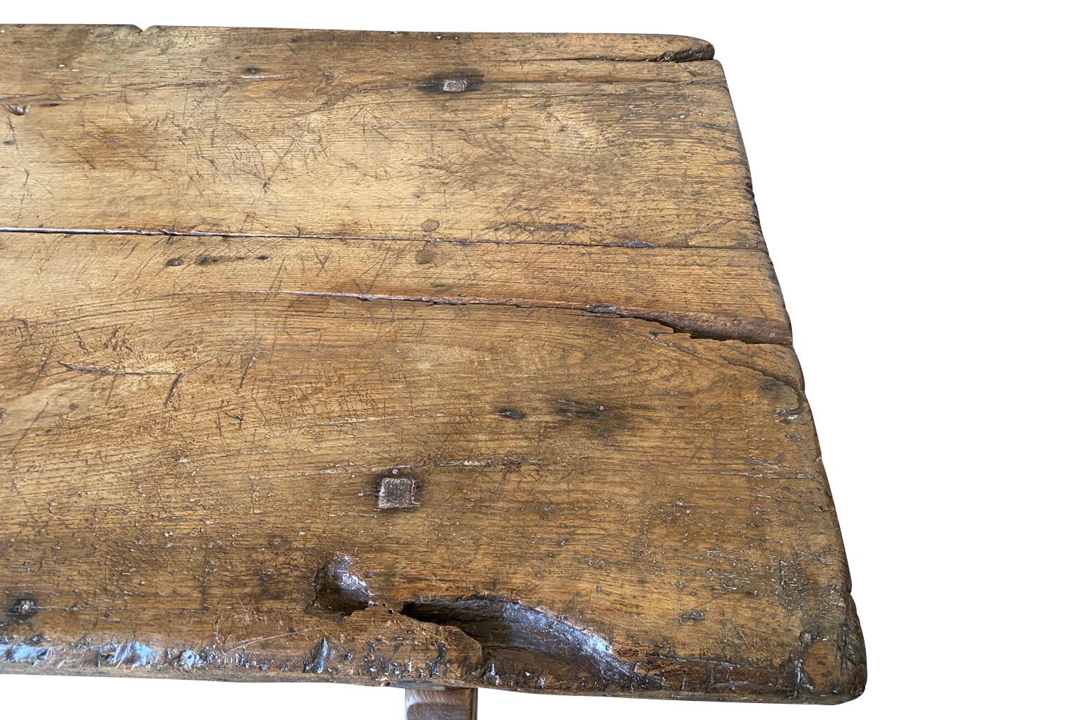 Early 19th Century Rustic French Farm Table, Trestle Table 12