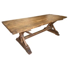 Early 19th Century Rustic French Farm Table, Trestle Table