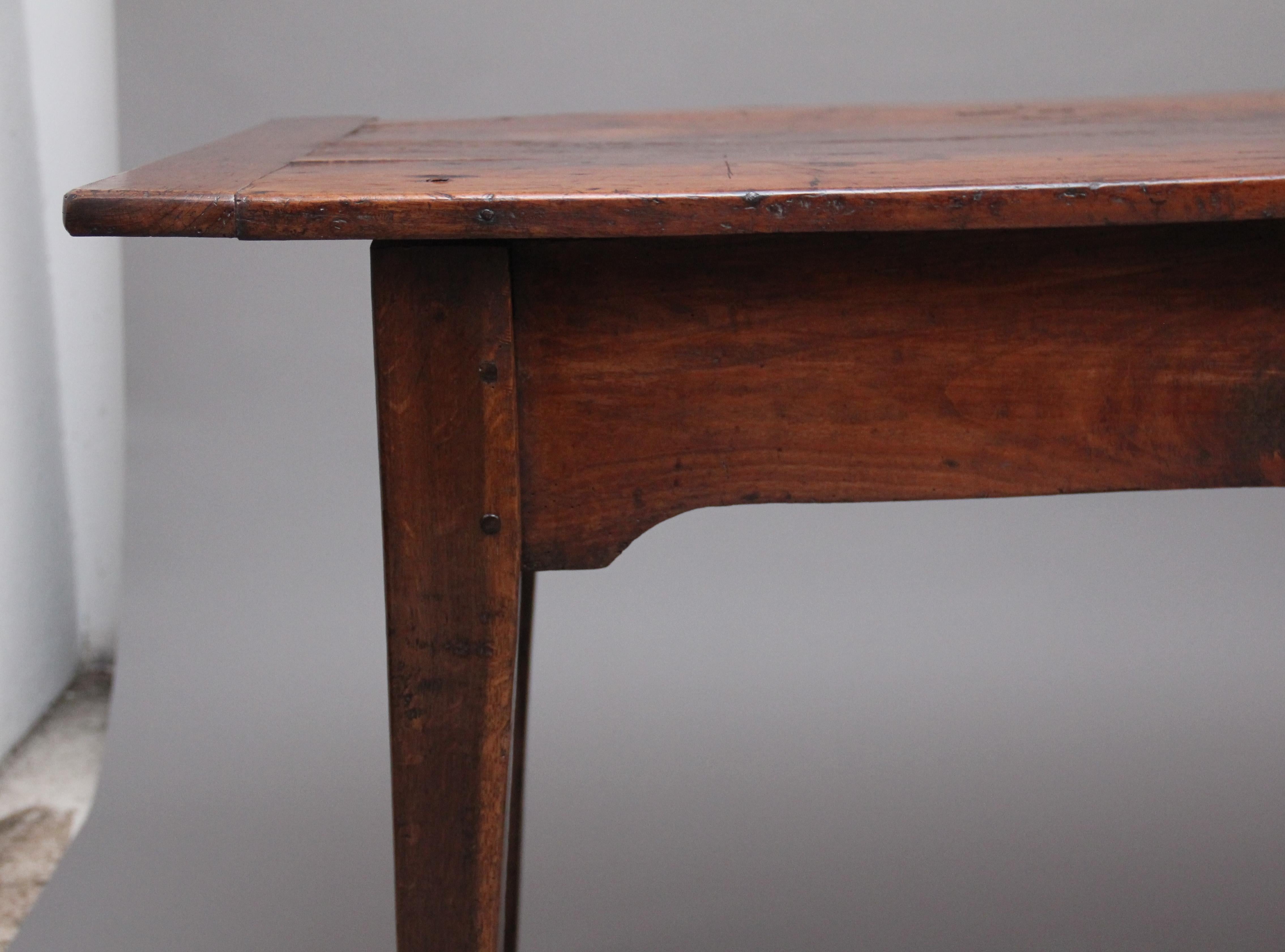 Early 19th Century Rustic Fruitwood Farmhouse Table 3