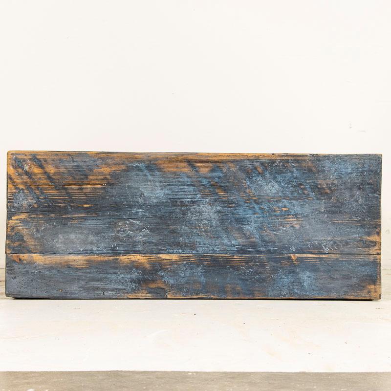Early 19th Century Rustic Original Blue Painted Narrow Cabinet Sideboard 8