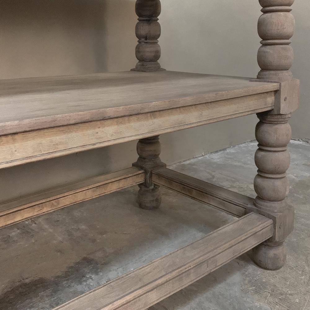 Early 19th Century Rustic Renaissance Stripped Oak Counter, Drapery Table 5