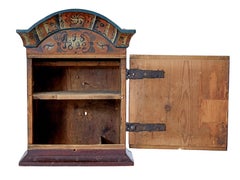 Early 19th century rustic Swedish painted wall cupboard