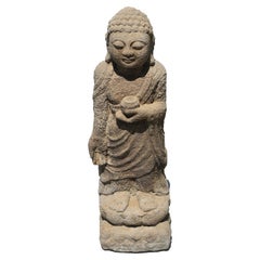Used Early 19th Century Sandstone Buddha