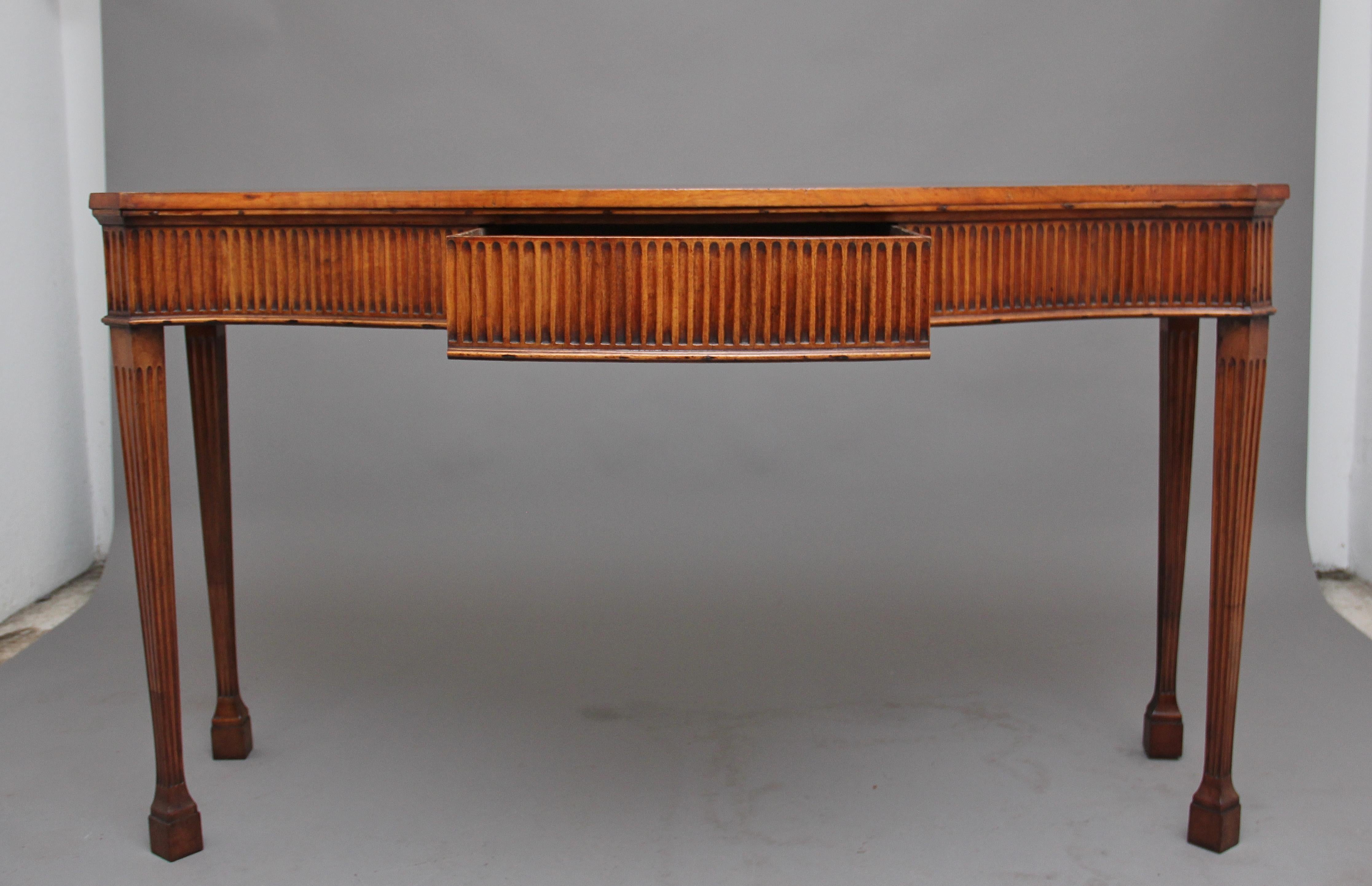 British Early 19th Century Satinwood Serpentine Serving Table