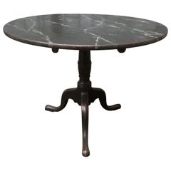 Early 19th Century Scandinavia Faux Marble Gustavian Tilt-Top Table, Sweden