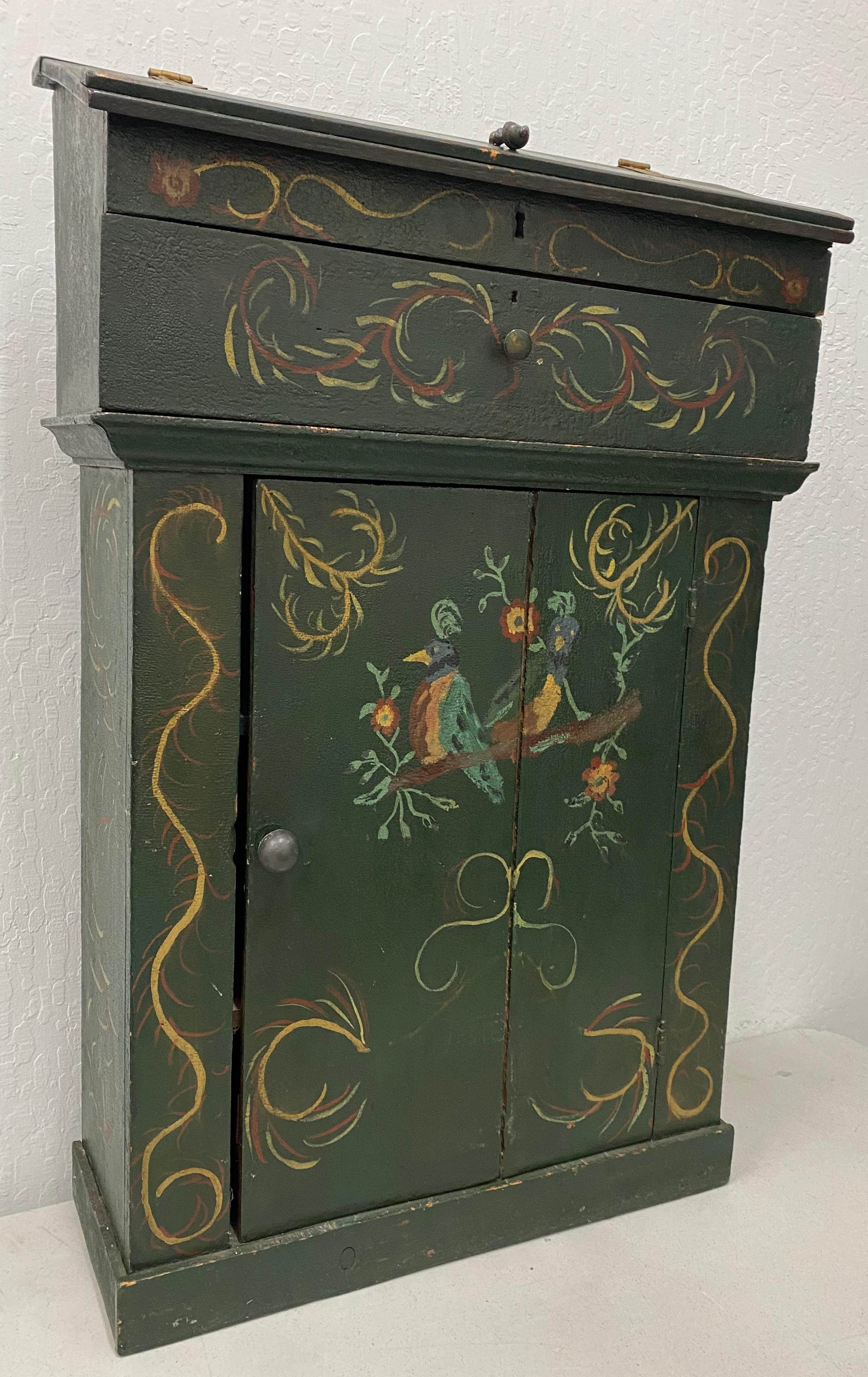 Hand-Painted Early 19th Century Scandinavian Painted Cabinet