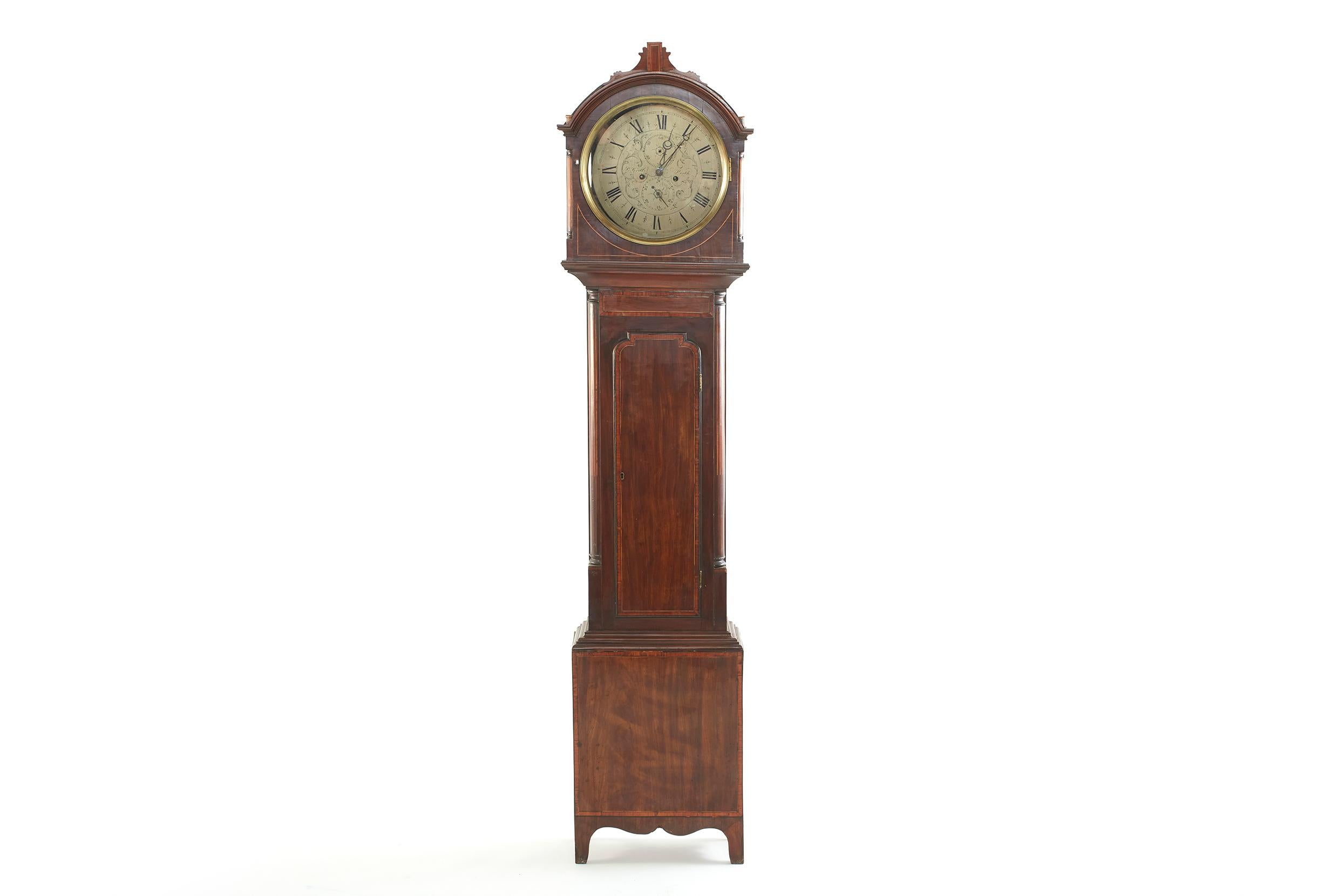 18th Century Scottish Drumhead Tall Case Clock For Sale 11