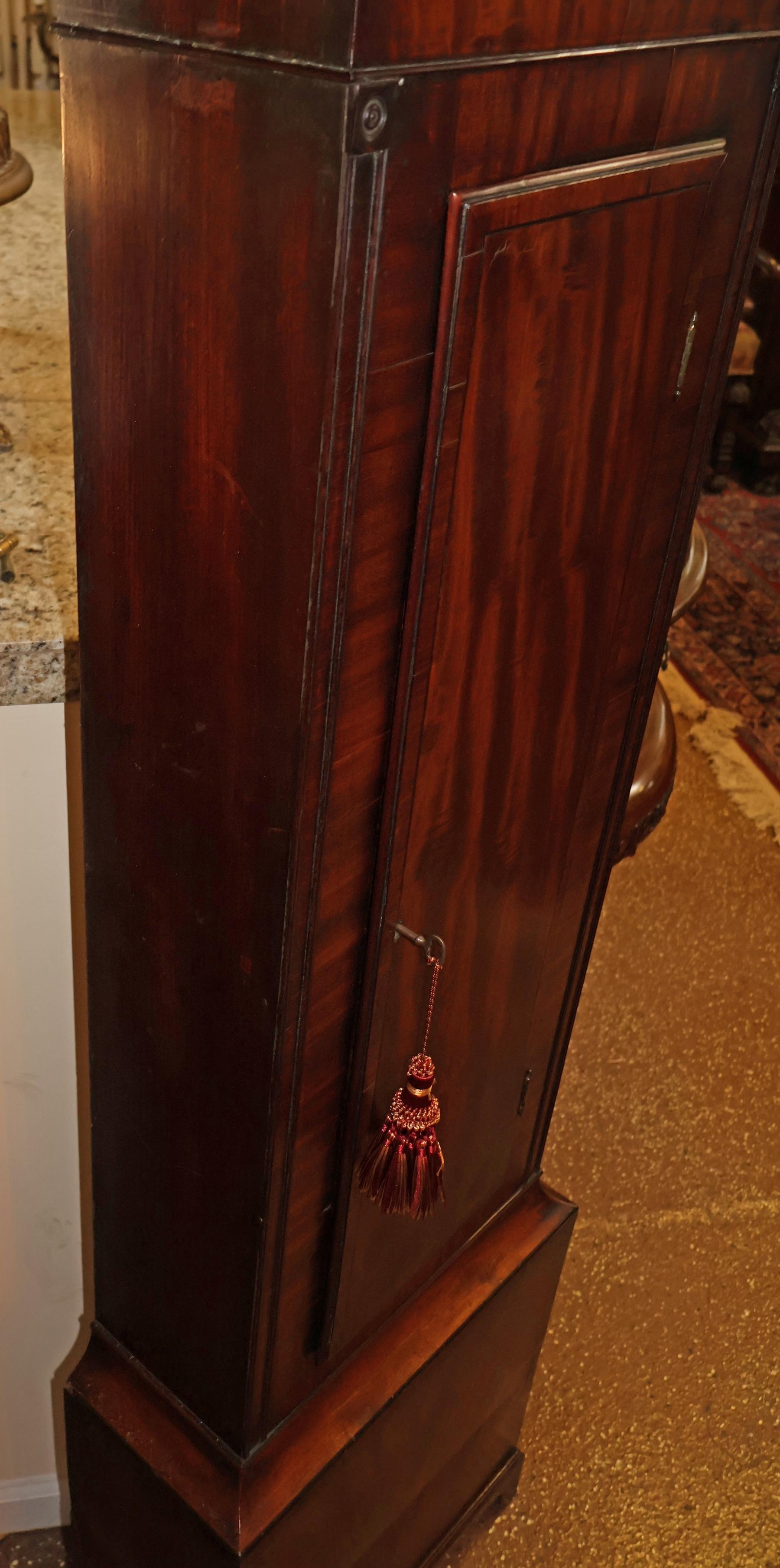 Early 19th Century Scottish Drumhead Tall Case Grandfather Clock Circa 1830 For Sale 4