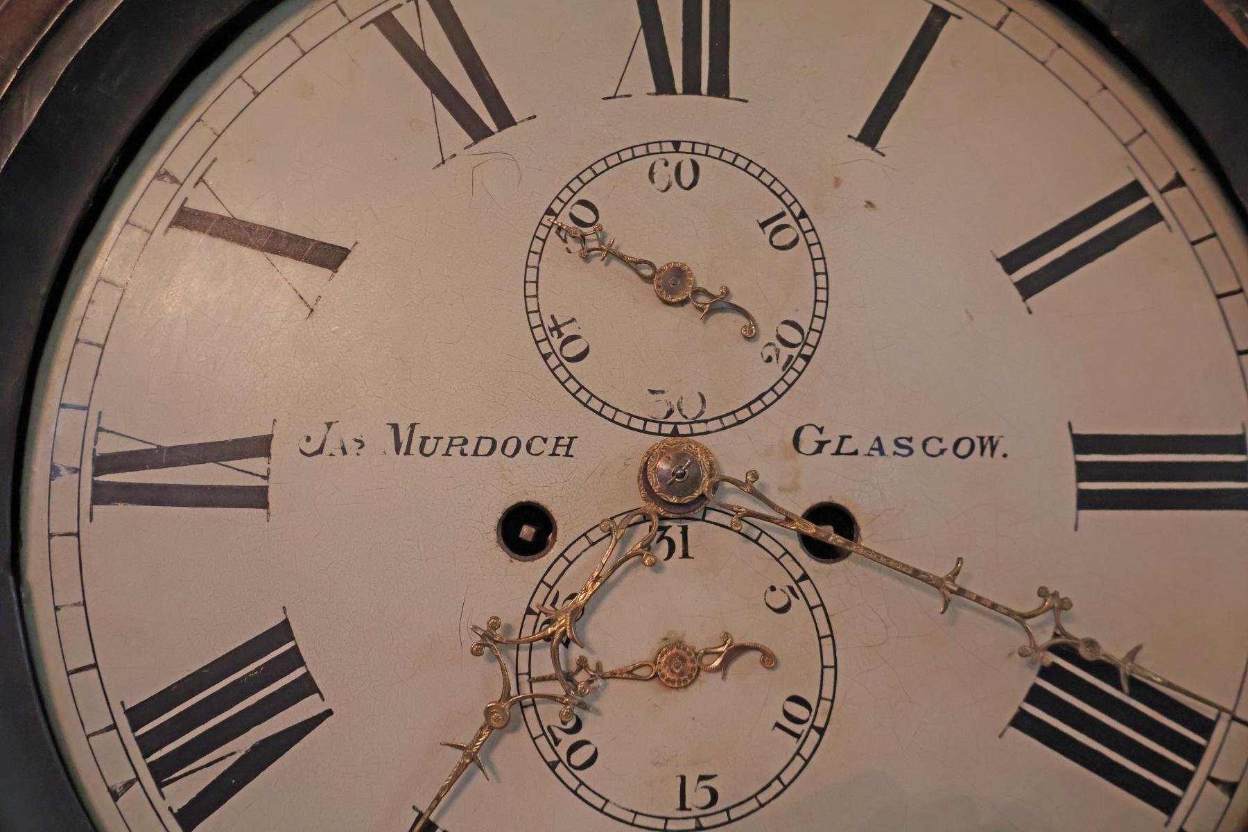 Early 19th Century Scottish Drumhead Tall Case Grandfather Clock Circa 1830 For Sale 9