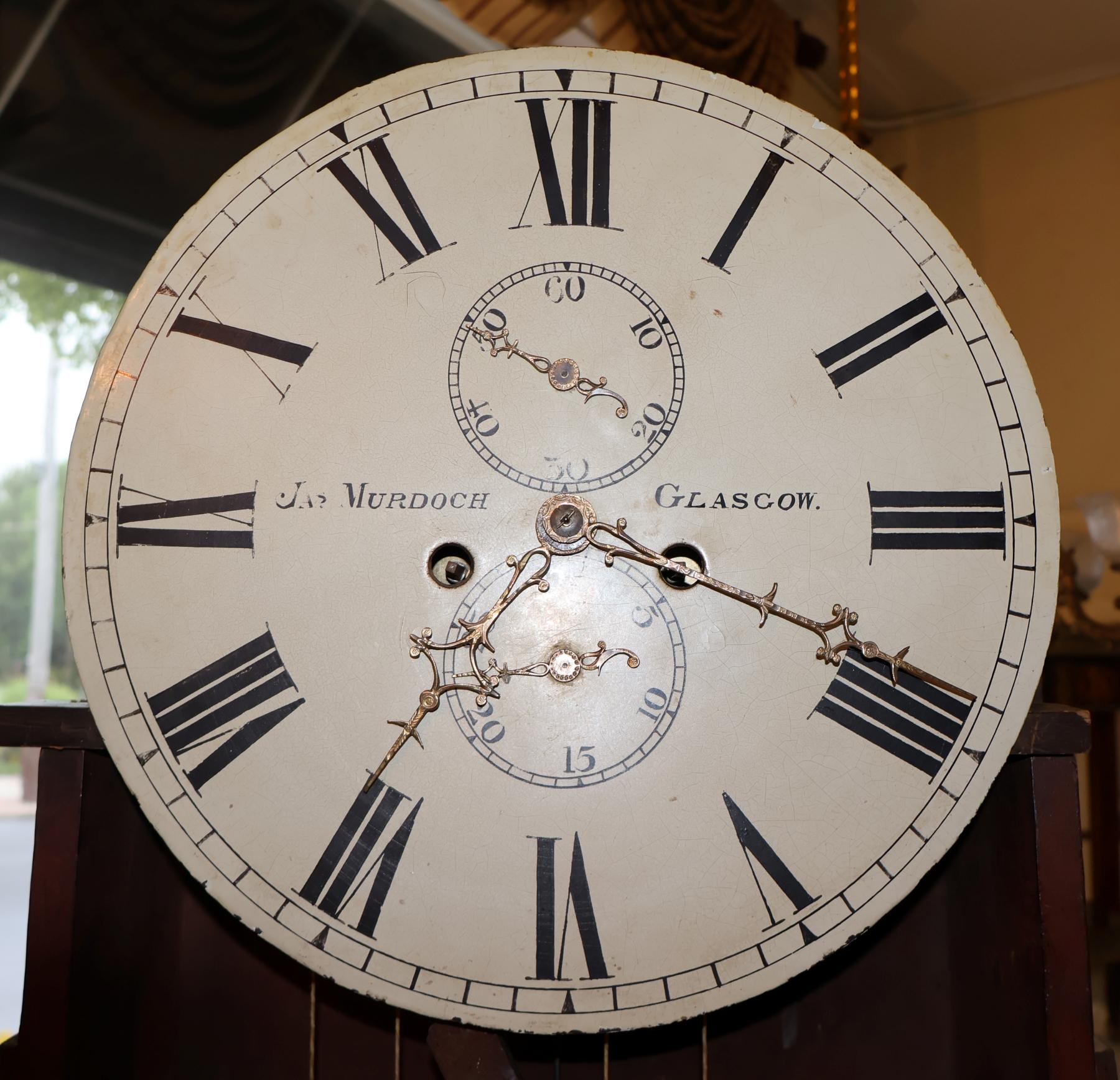Early 19th Century Scottish Drumhead Tall Case Grandfather Clock Circa 1830 For Sale 10