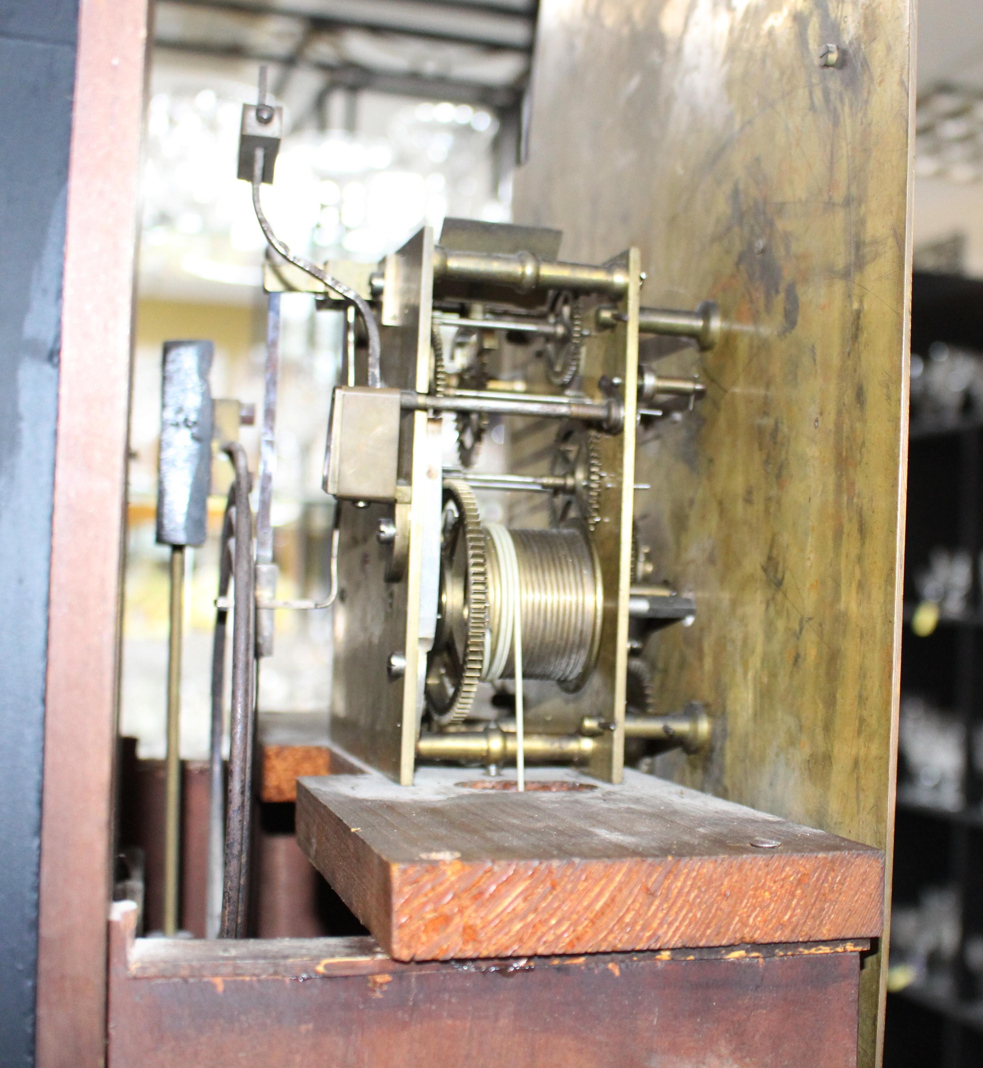 Early 19th Century Scottish Mahogany Longcase Clock with Arched Brass Dial For Sale 9