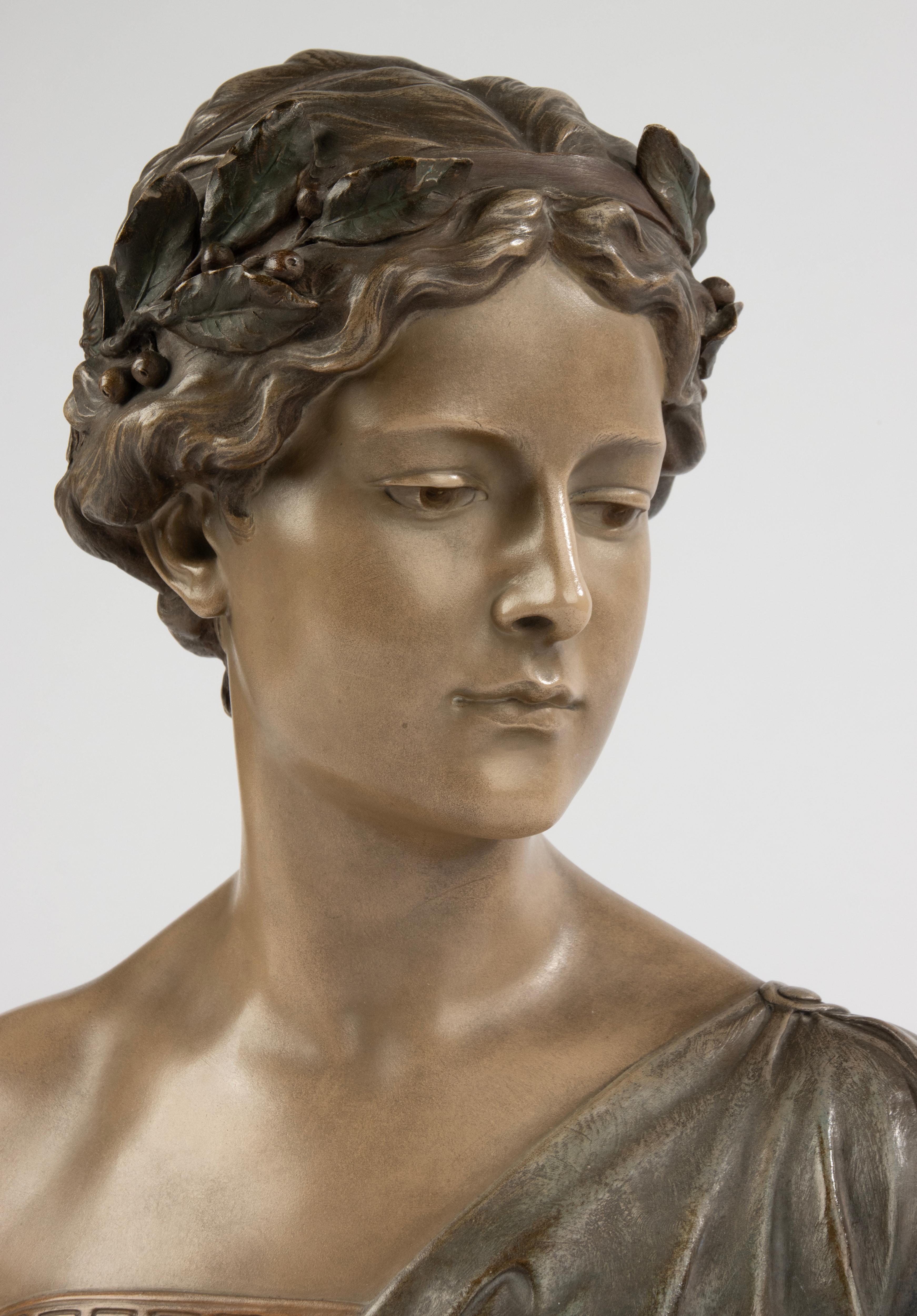 Early 19th Century Sculpture - Sappho - Terracotta by Reps & Trinte Gesetzl 1