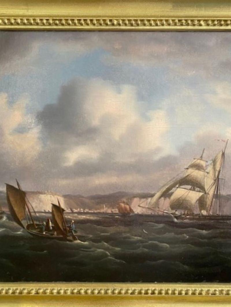Inglese Early 19th Century Seascape by Thomas Buttersworth (1768-1842), circa 1820 in vendita