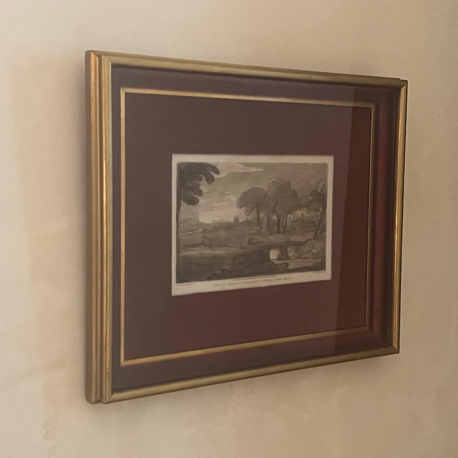 Early 19th Century Sepia Mezzotint Engravings of Works of Claude Lorraine- Set o For Sale 8