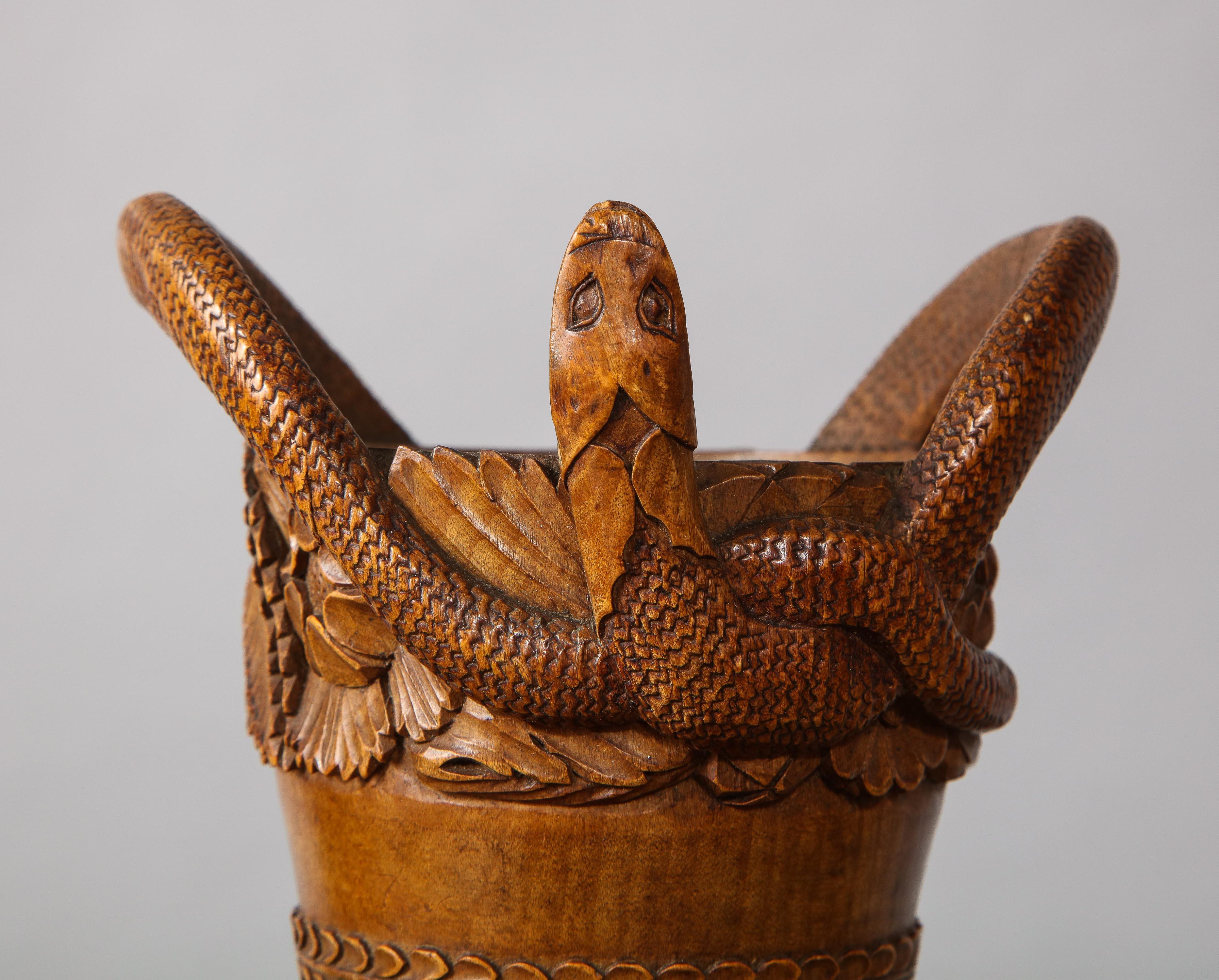 Early 19th Century Serpent Handled Treen Urn 3