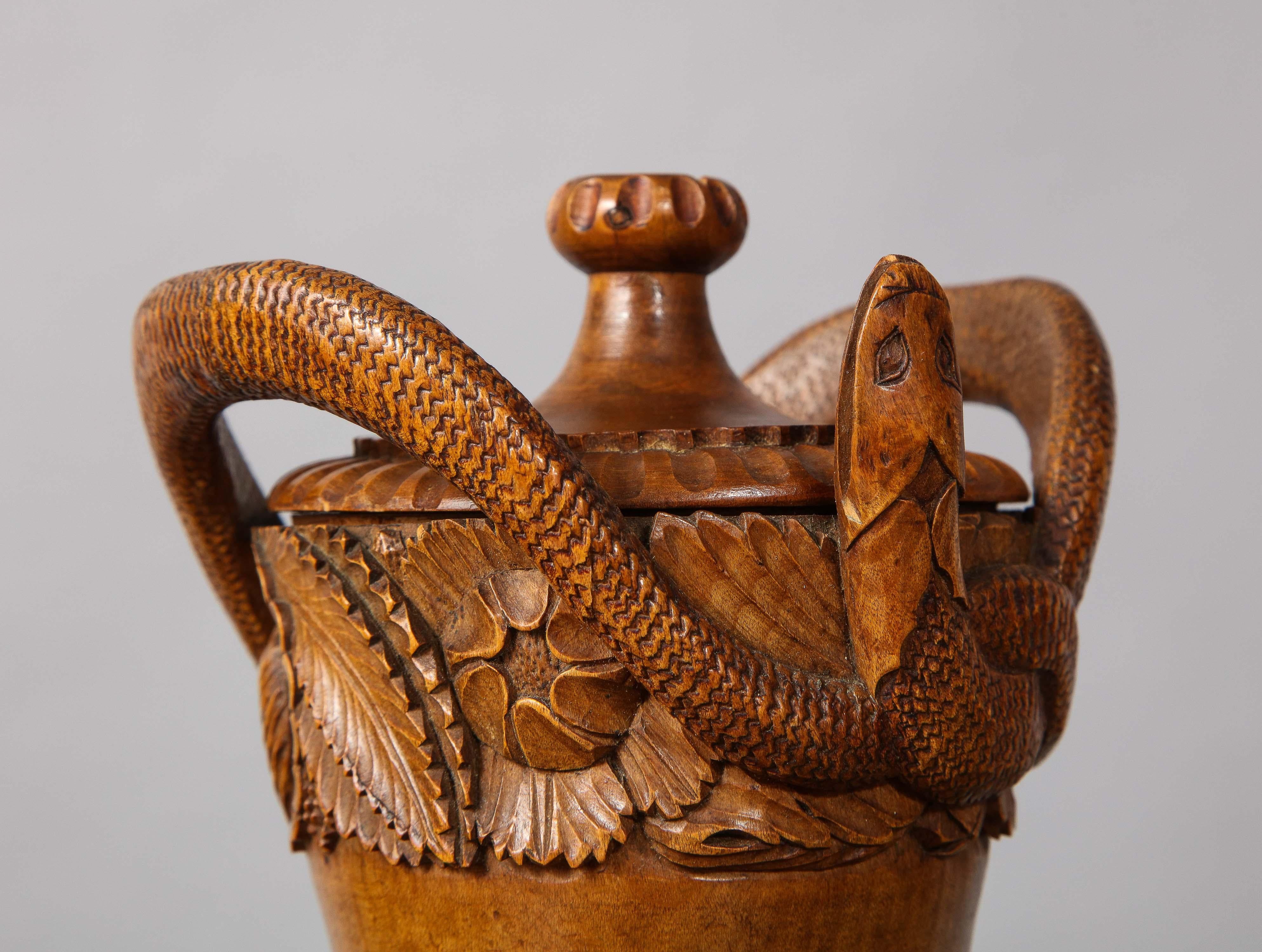 Early 19th Century Serpent Handled Treen Urn 2