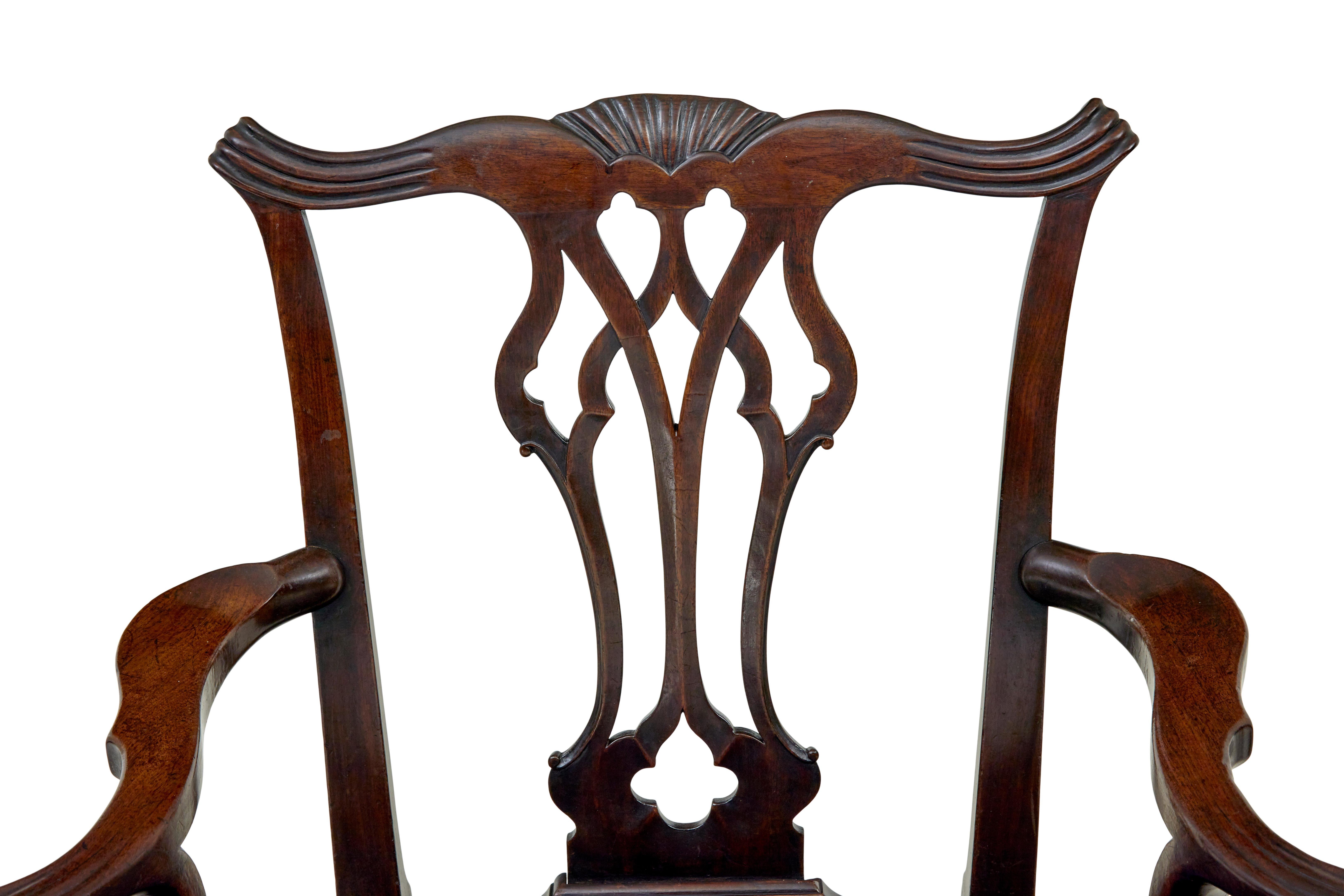 Early 19th century set of 10 Chippendale design dining chairs For Sale 2
