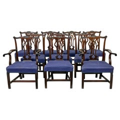 Early 19th century set of 10 Chippendale design dining chairs