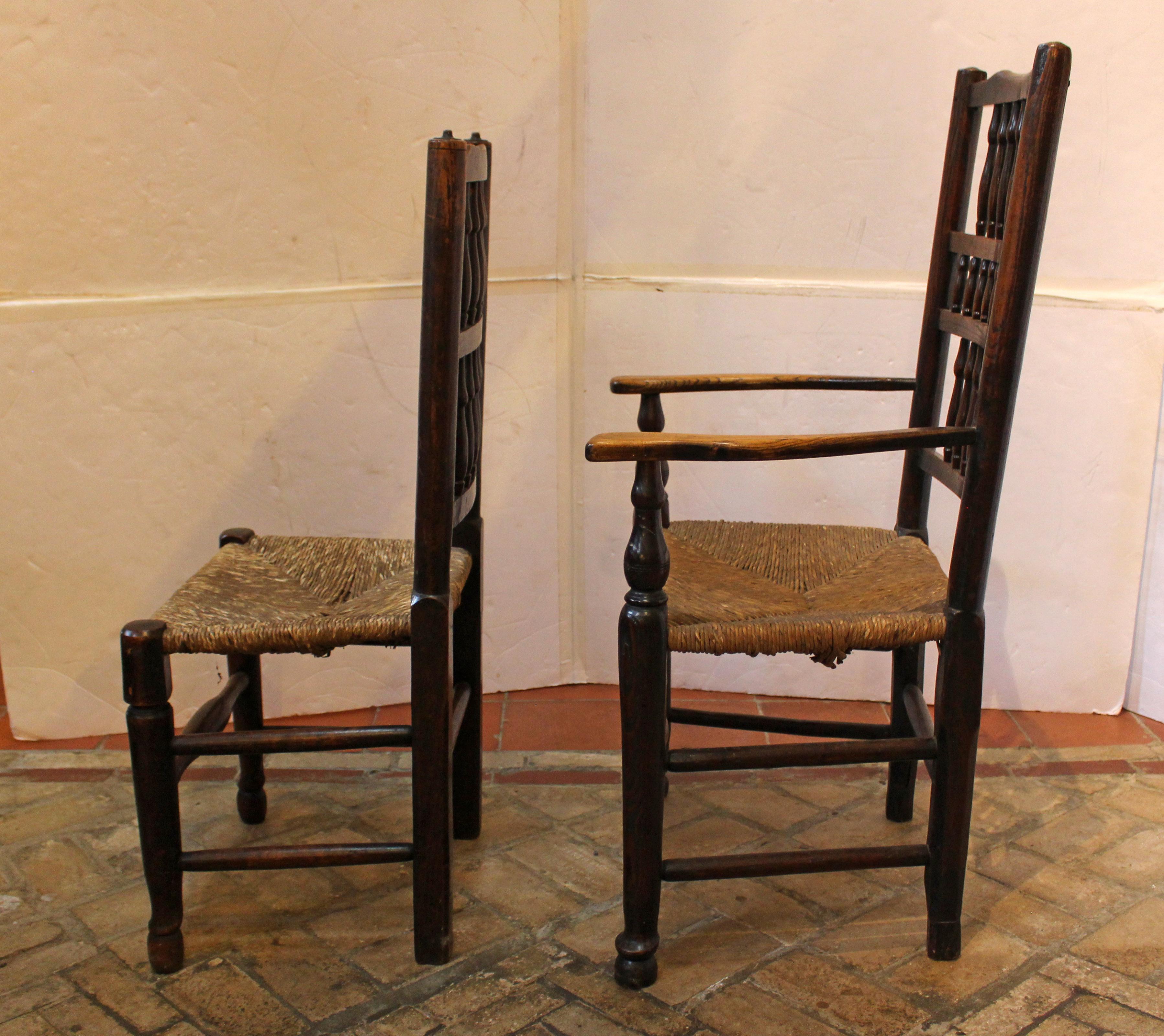 Juego de 8 sillas de comedor Lancashire de principios del siglo XIX en Bueno estado para la venta en Chapel Hill, NC