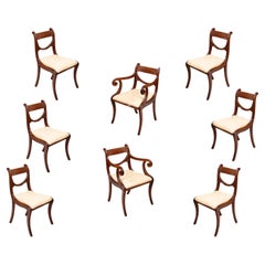 Early 19th Century Set of Eight Cork Mahogany Dining Chairs
