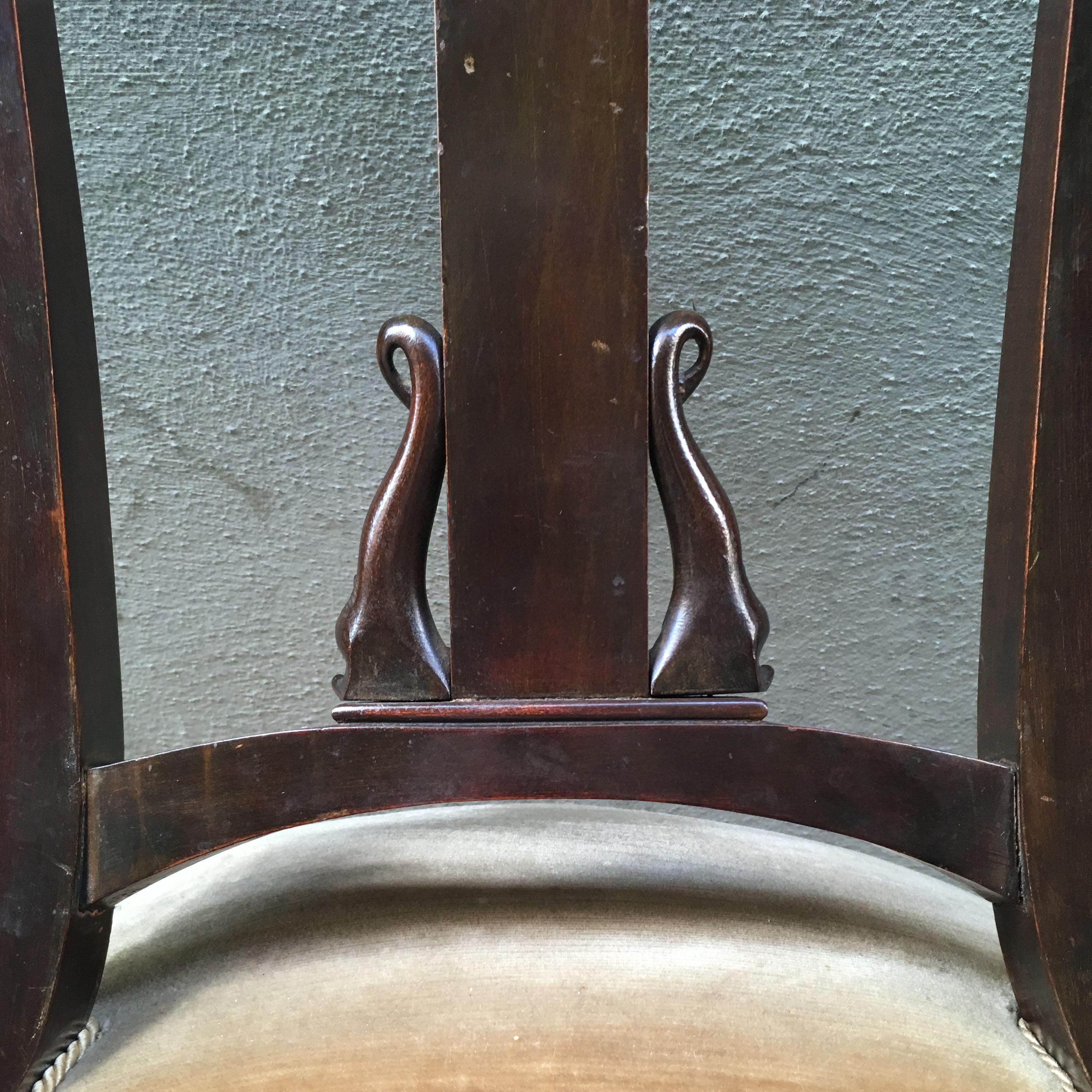 Early 19th Century Set of Eight Italian Empire Chairs in Solid Beecwood 6