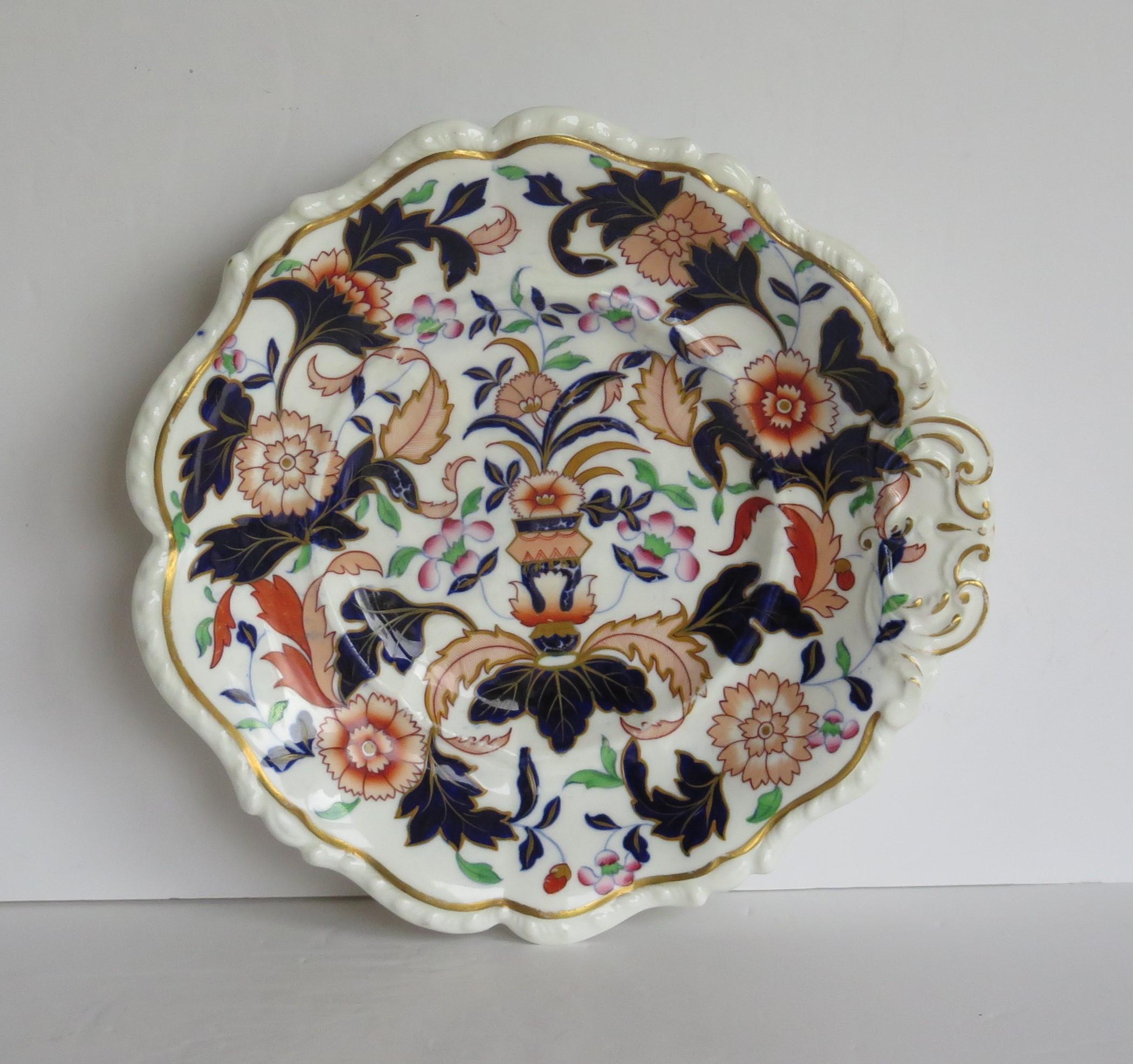 Hand-Painted Early 19th Century Shell Desert Dish Porcelain Hand Painted, Staffordshire UK For Sale