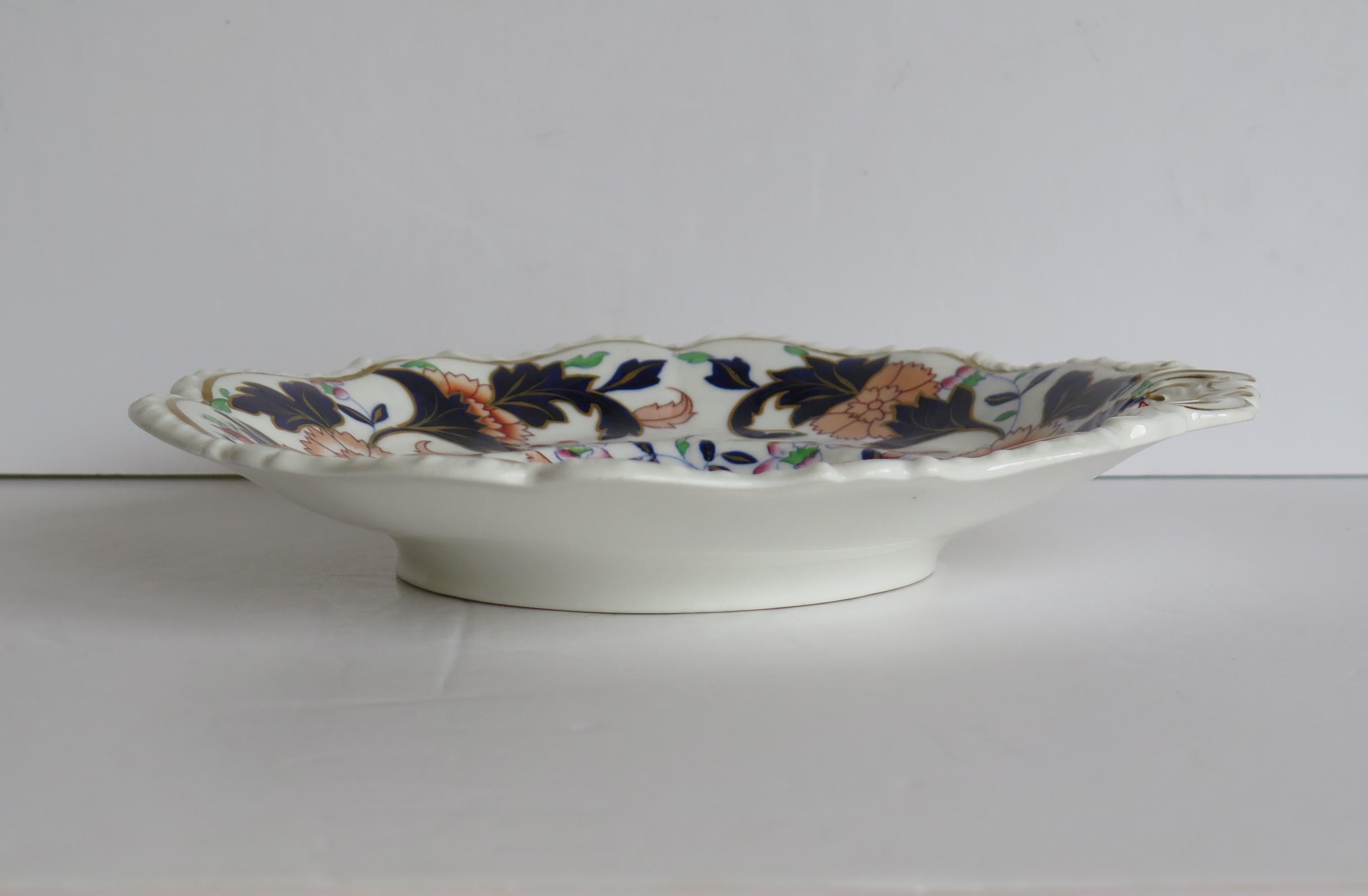 Early 19th Century Shell Desert Dish Porcelain Hand Painted, Staffordshire UK For Sale 3