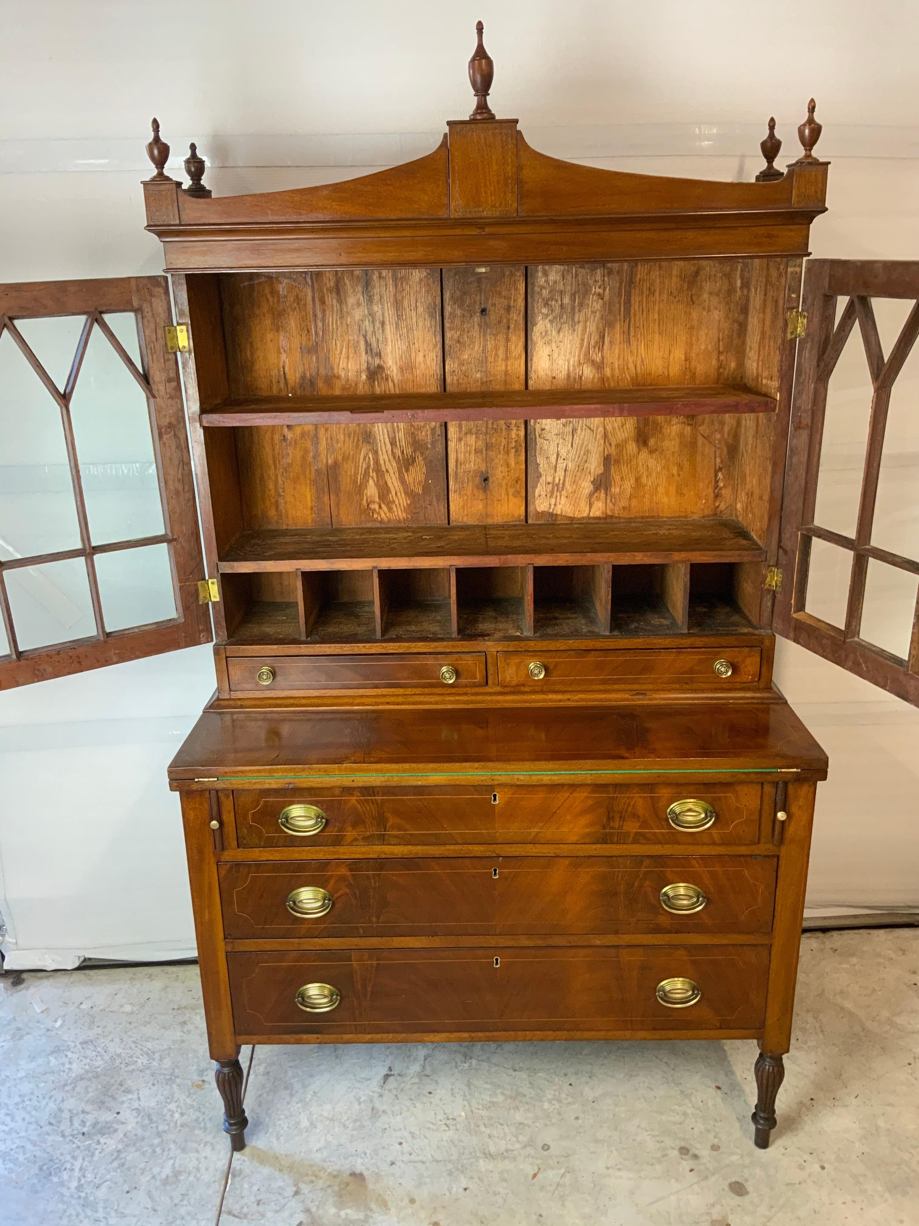 Unknown Early 19th Century Sheraton Bookcase Secretary 