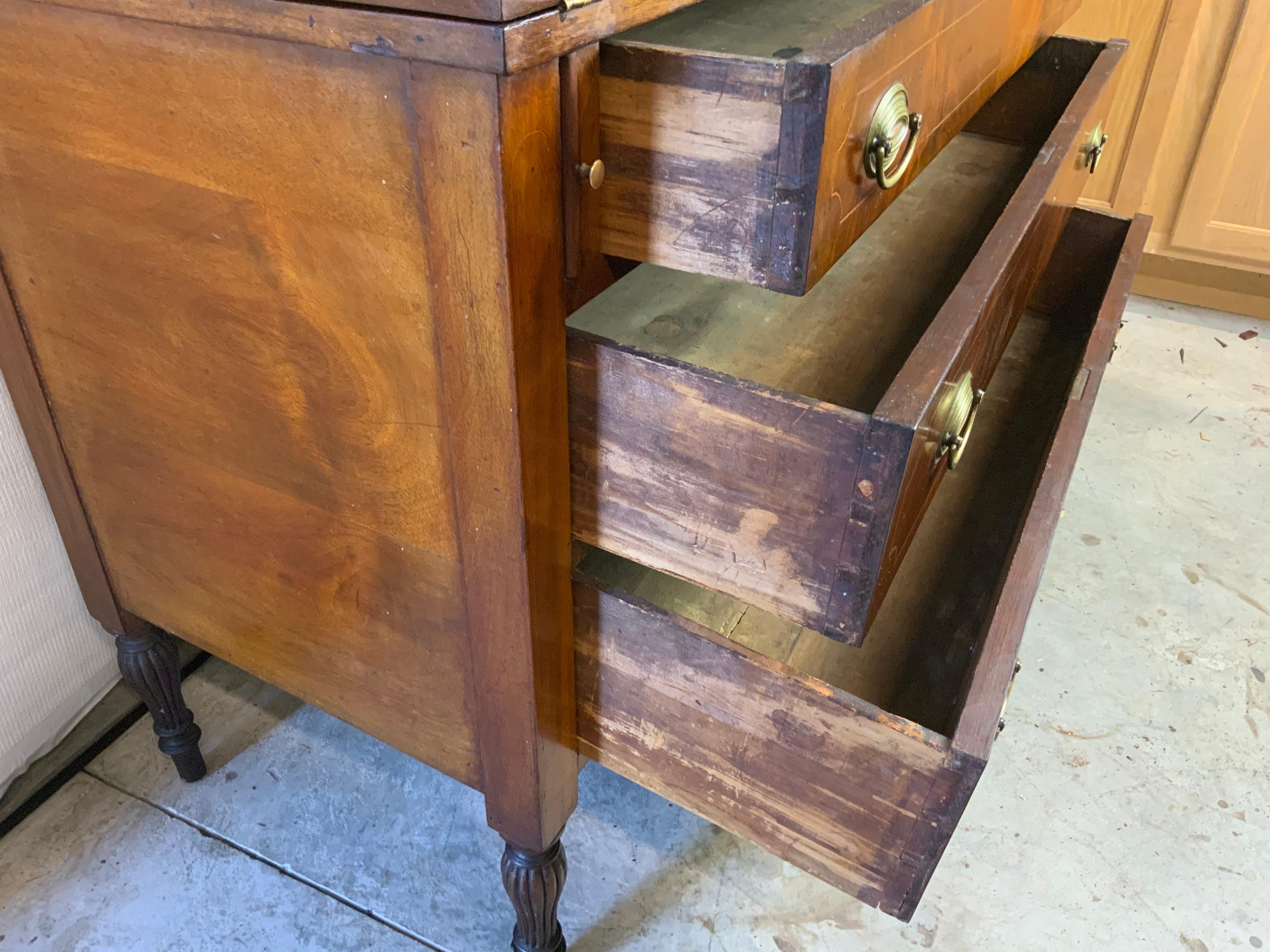 Early 19th Century Sheraton Bookcase Secretary  1