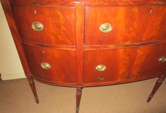 Early 19th Century Sheraton Style American Bowfront Sideboard with Dropdown Desk