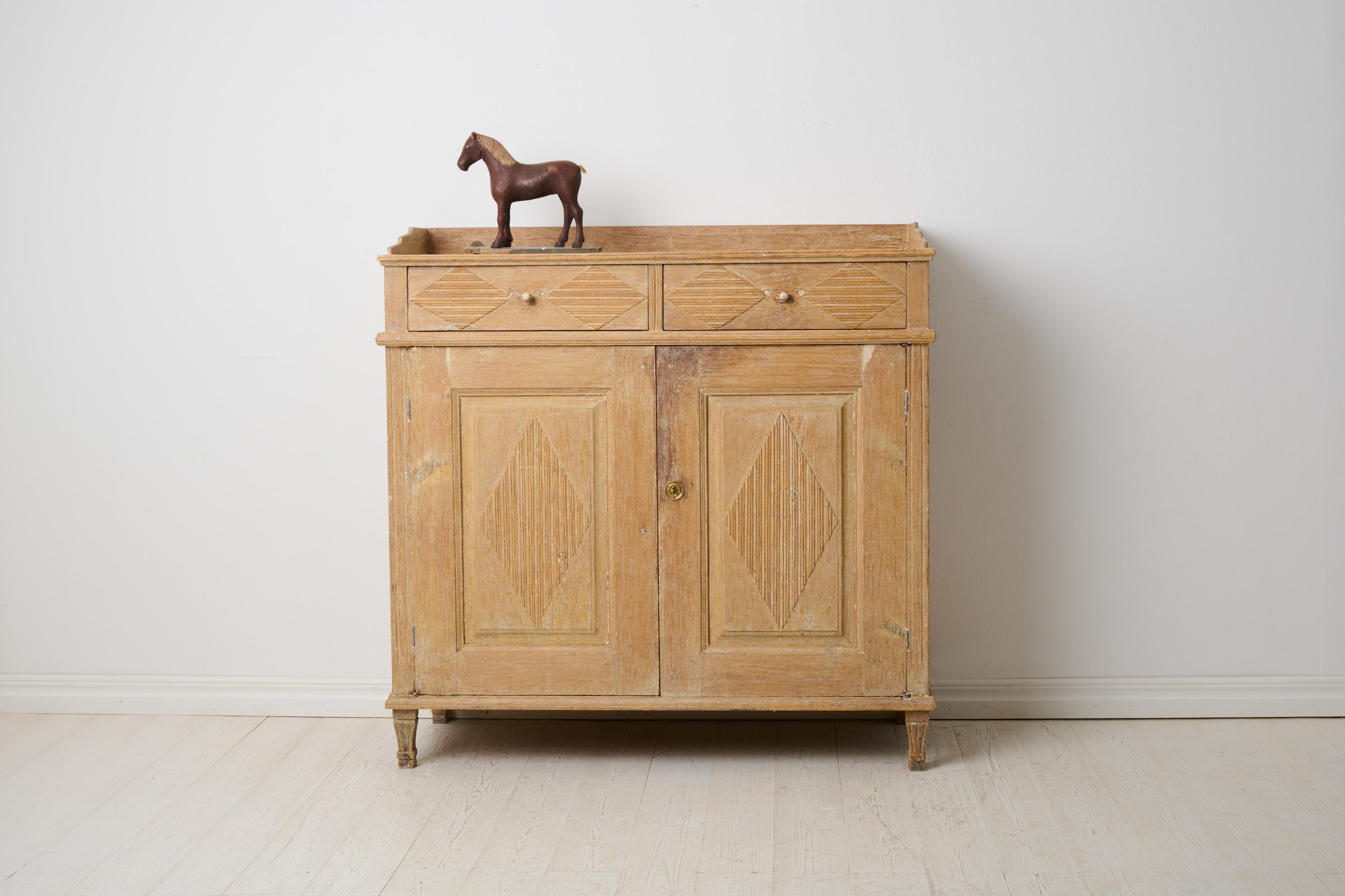 Pine Early 19th Century Sideboard in Gustavian Style from Sweden with Rustic Patina For Sale