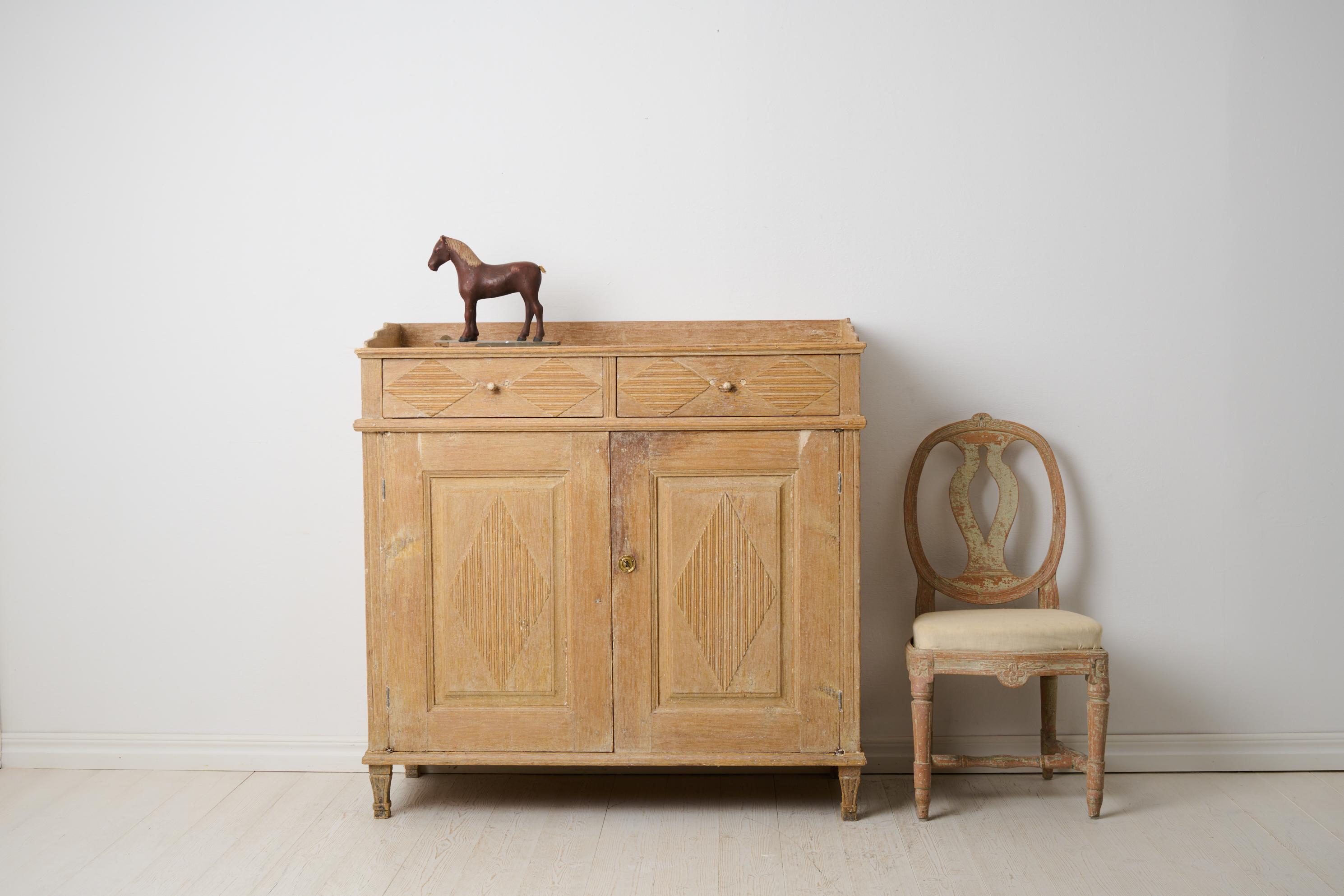 Early 19th Century Sideboard in Gustavian Style from Sweden with Rustic Patina For Sale 1